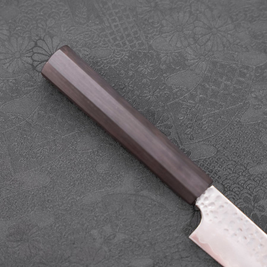 VG-10 Stainless Steel Petty Knife 150mm with Tsuchime Hammered Finish & Ebony Wood Handle - Perfect for Slicing Fruits, Vegetables, and Small Meat Cuts in Home Kitchen