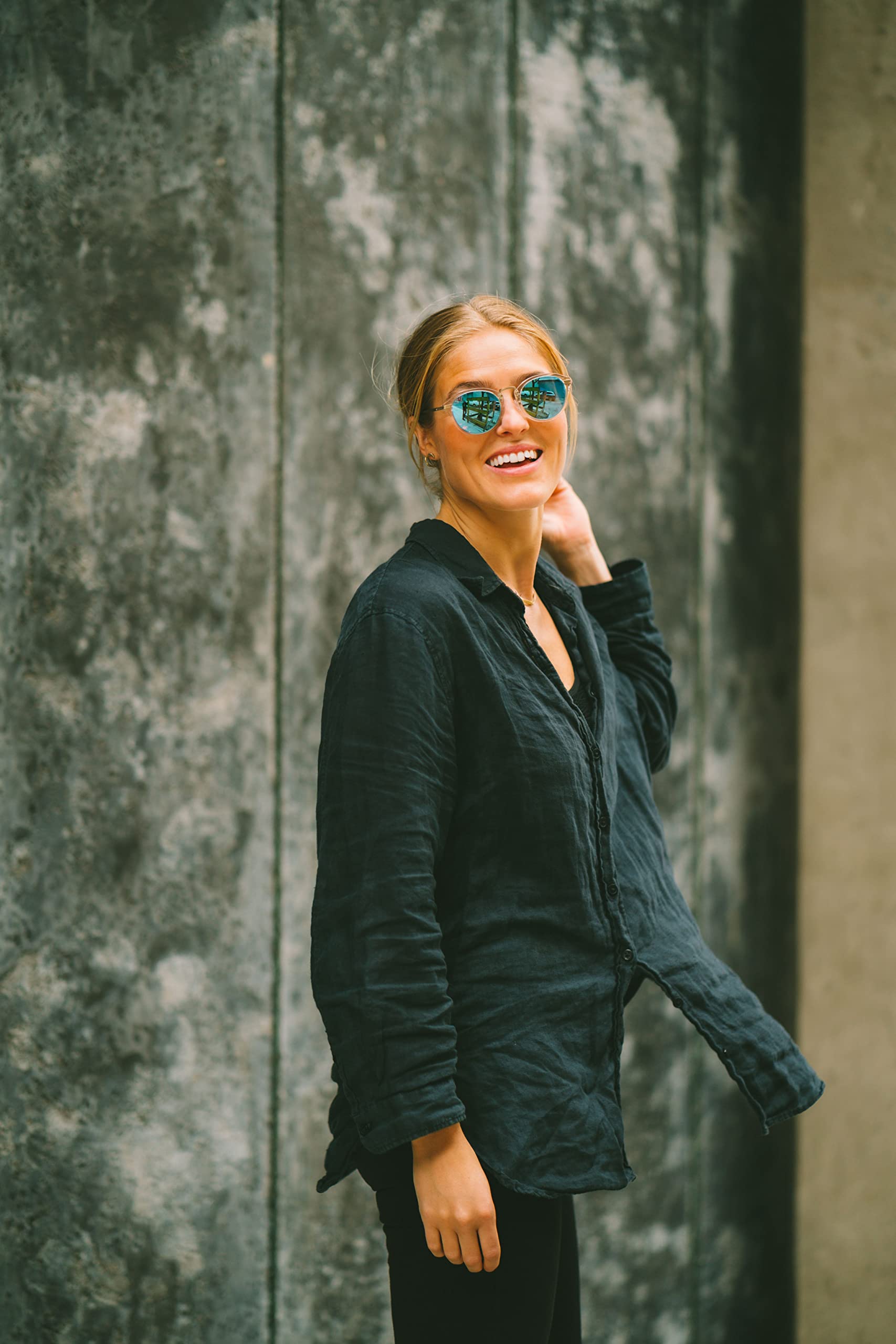 Revo Quinn Polarized Sunglasses - Round Frame Crystal Glass Lens for UV Protection & Glare Reduction | Perfect for Driving, Outdoor Sports & Beach Activities