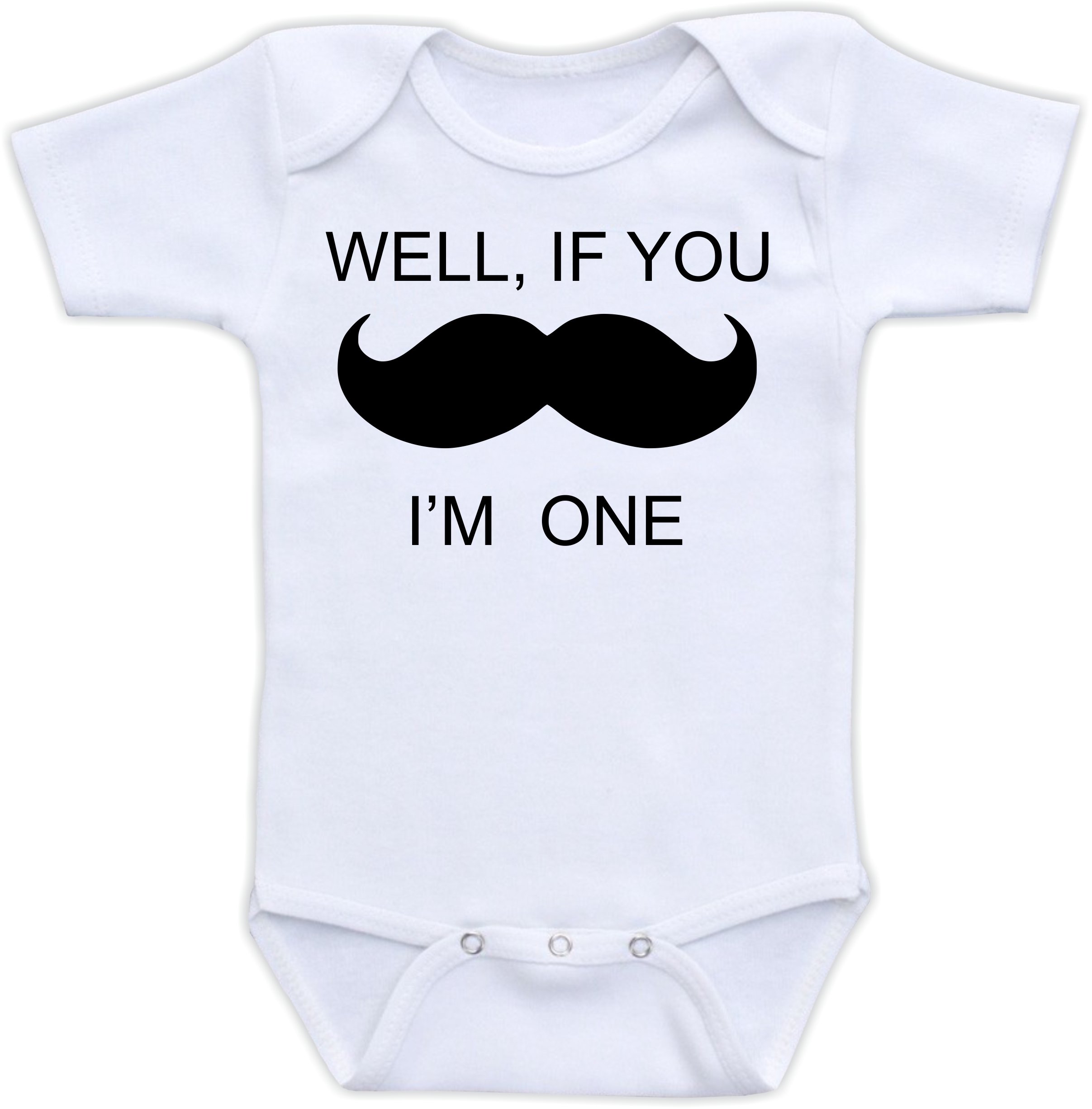 Funny Mustache First Birthday Bodysuit - Cute Unisex Baby Onesie for 1st Birthday Party, Photo Shoot & Gift