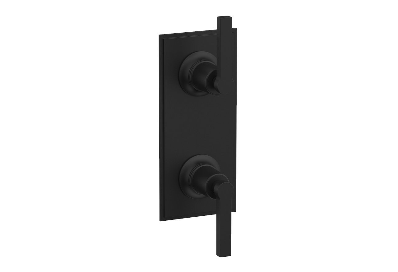 HEX MODERN Lever Handle Pair Trim Set for Thermostatic Shower Control with Volume Control & Diverter - Chrome Finish (4-106) - Perfect for Bathroom Renovation & Modern Home Upgrade