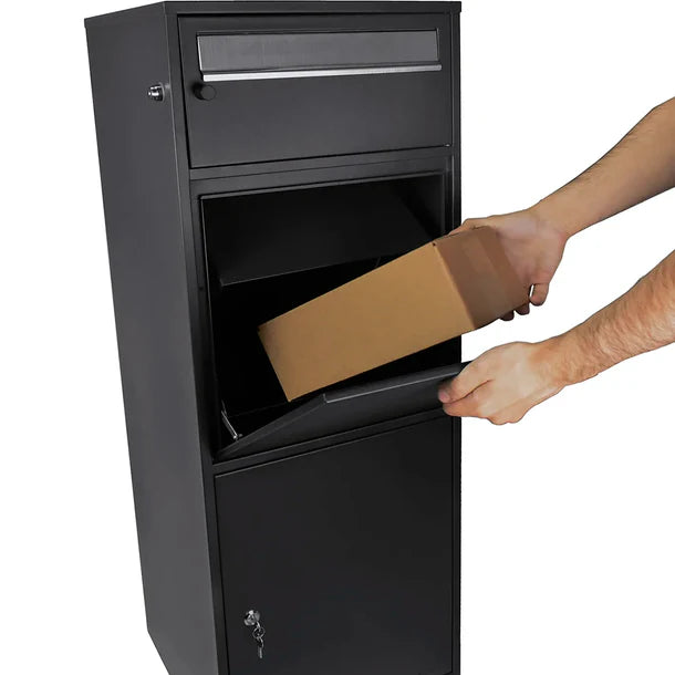 Barska CB13704 Secure Dual Compartment Locking Mailbox - Heavy Duty Parcel Delivery Box with Key Lock - Perfect for Home, Office & Apartment Package Security
