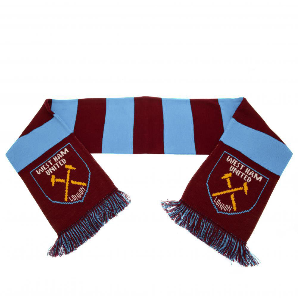 West Ham United Premier League Football Scarf - Narrow Bar Design for Fans & Supporters - Perfect for Match Days, Cold Weather & Team Spirit