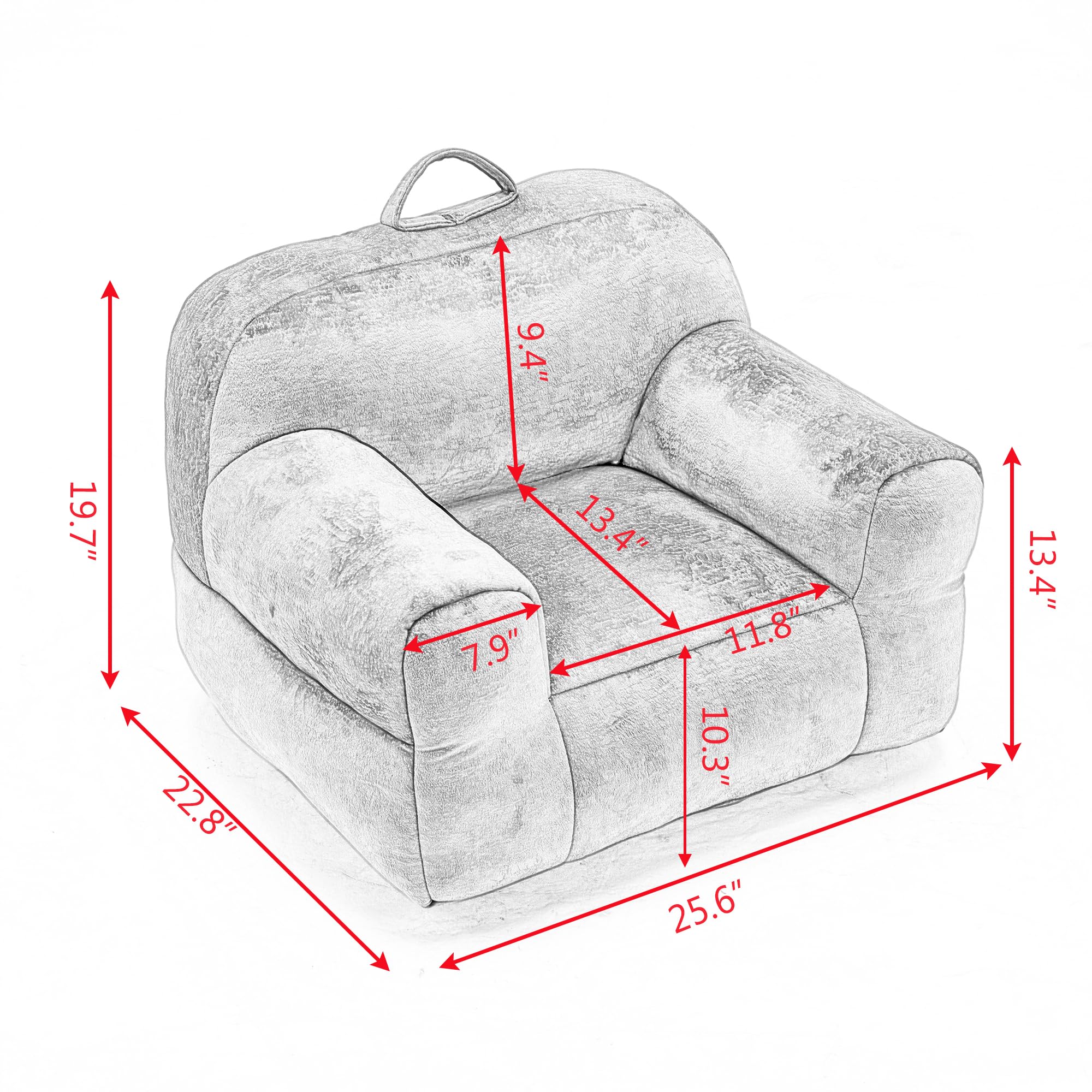 **Kids Velvet Bean Bag Chair - Memory Foam Filled Comfy Beanbag for Boys & Girls, No Assembly Required - Perfect for Reading, Gaming & Relaxing in Bedroom or Living Room (Brown)**