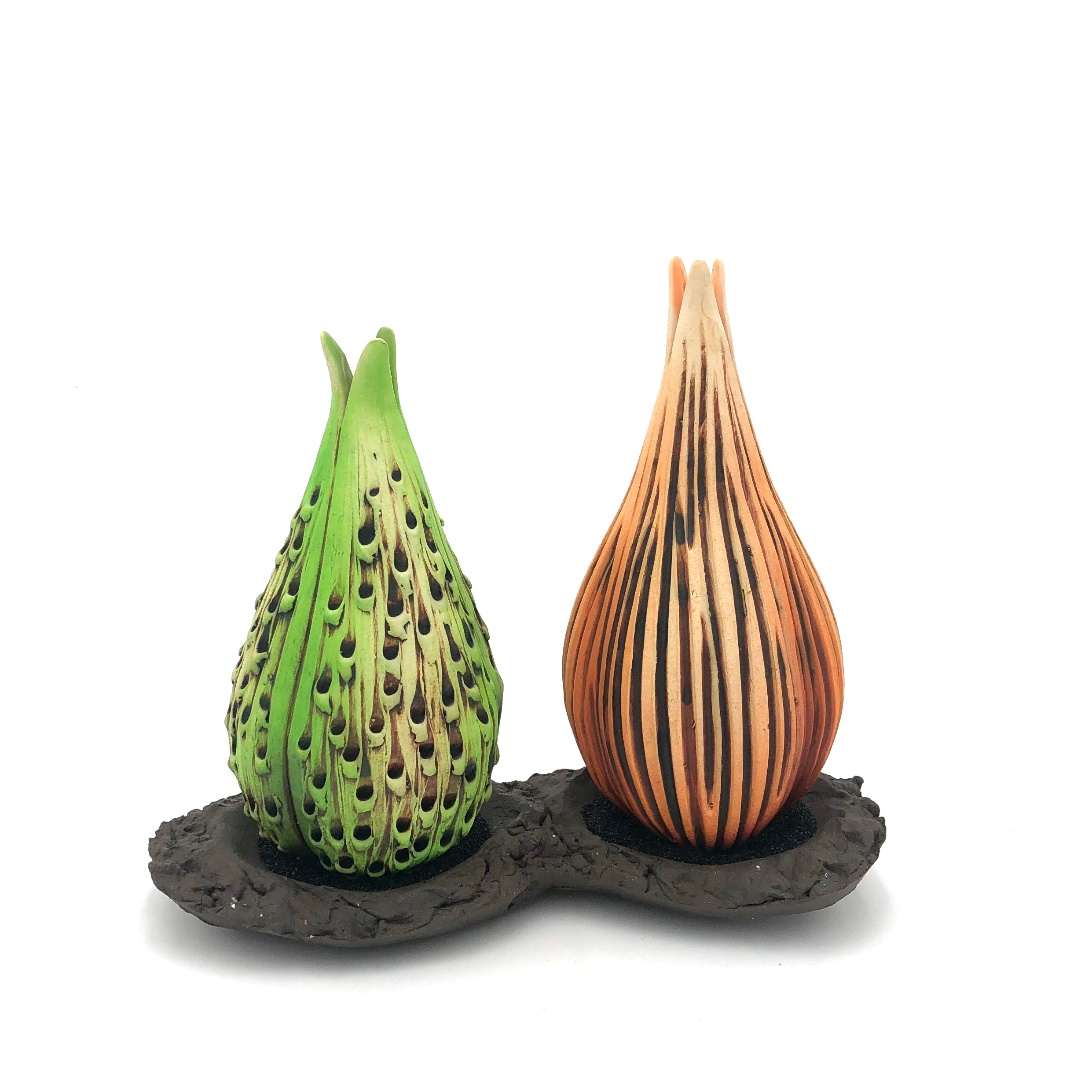 Andy Rogers Ceramics Black Base for 2 Bulb Vases - AR03 - Perfect for Home Decor, Wedding Centerpieces & Floral Arrangements