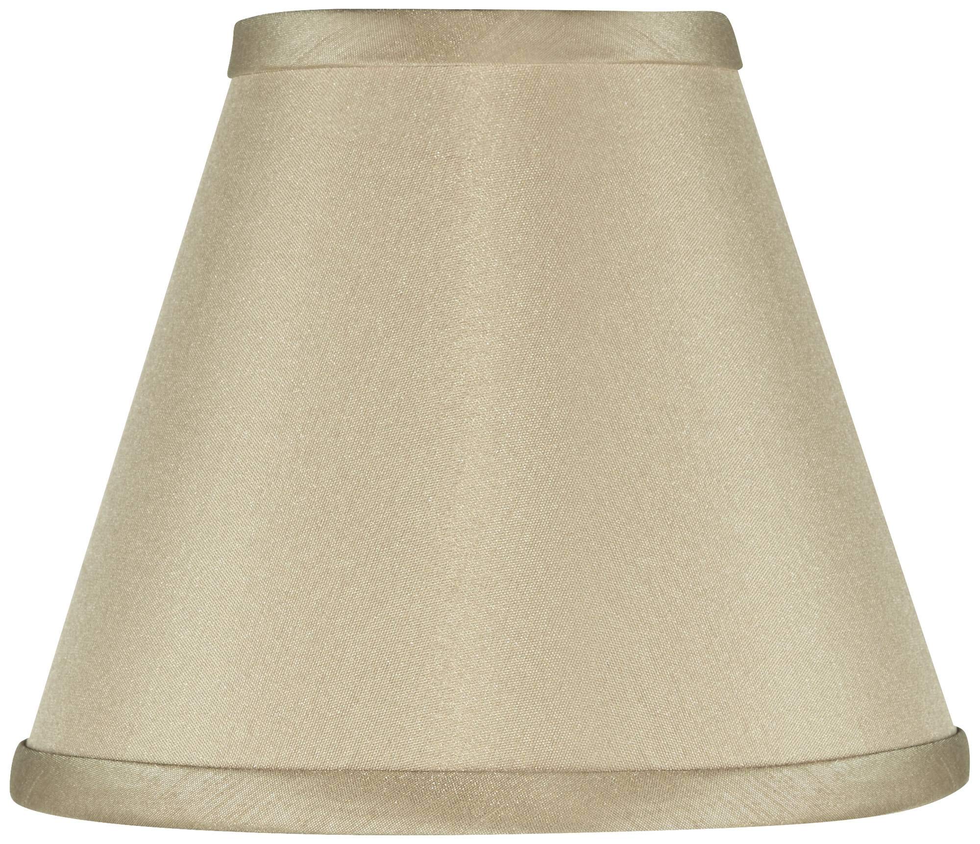4 Pack Empire Style Lamp Shades - Sesame Textured Faux Silk, 3