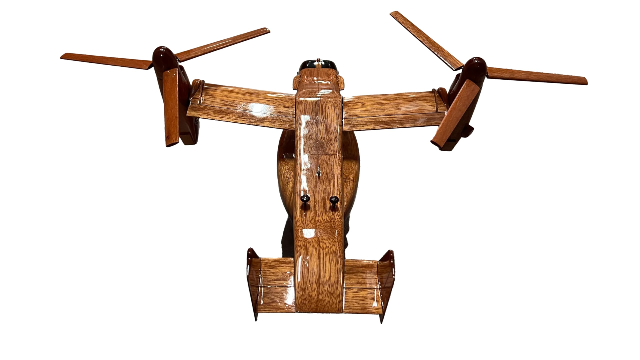 V-22 Osprey Osage Mahogany Wood Desktop Airplane Model - Handcrafted Military Aircraft Display for Office Decor, Aviation Enthusiast Gifts & Home Decoration