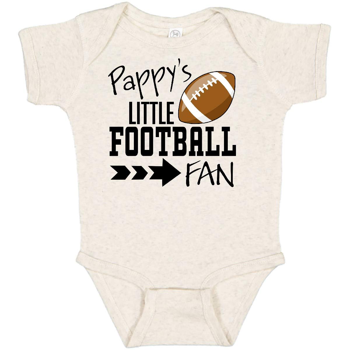 Inktastic Pappy's Little Football Fan Baby Bodysuit - Cute Infant Onesie for Game Day & Family Photos | Soft Cotton Unisex Romper for Newborns & Toddlers