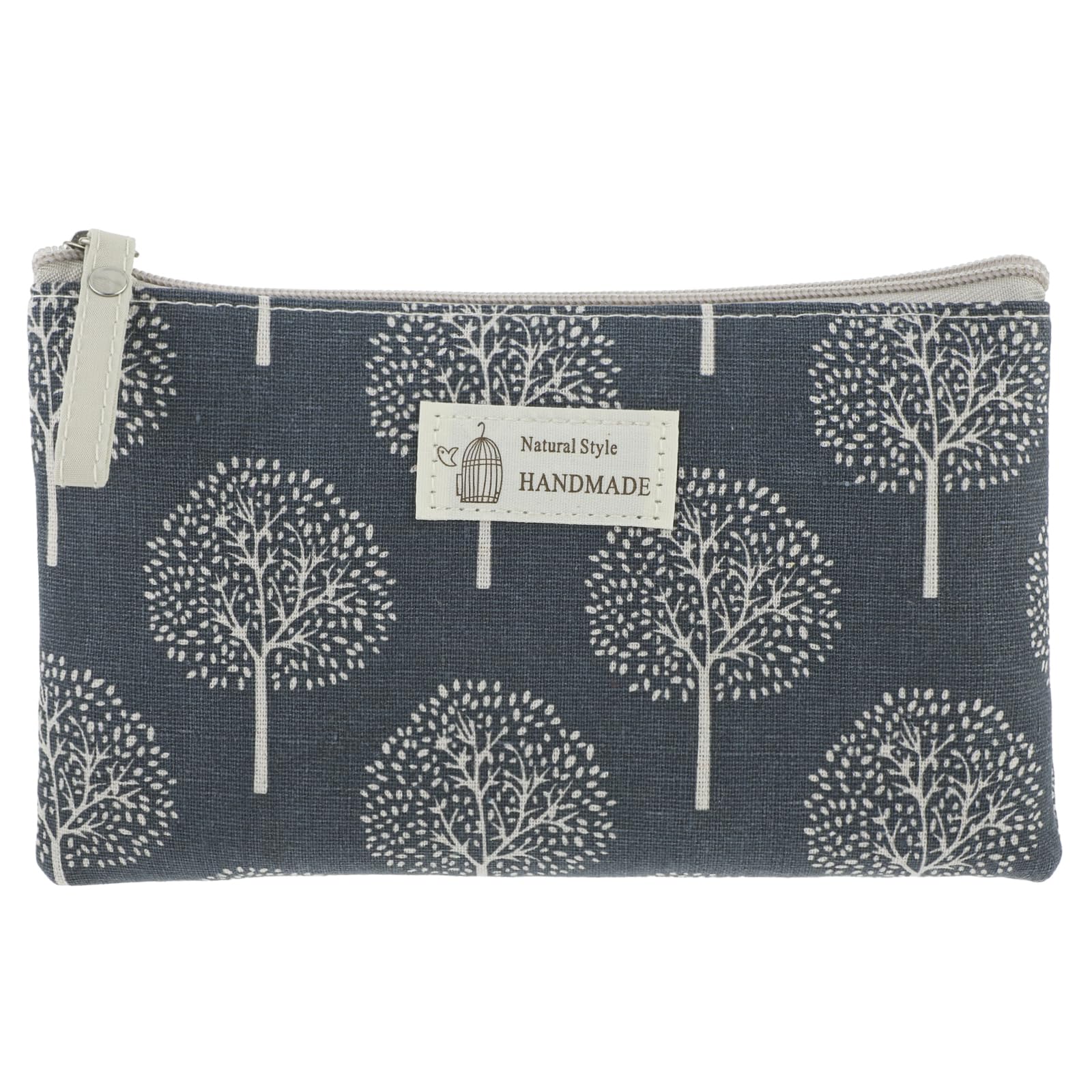 Small Canvas Cosmetic Bag - Travel Makeup Organizer & Toiletry Pouch with Zipper - Multi-Functional Storage for Lipstick, Brushes, Beauty Tools (8.6x5.5 Inch, Wishing Tree Design) - Perfect for Travel, Gym, Daily Essentials & Gift Giving