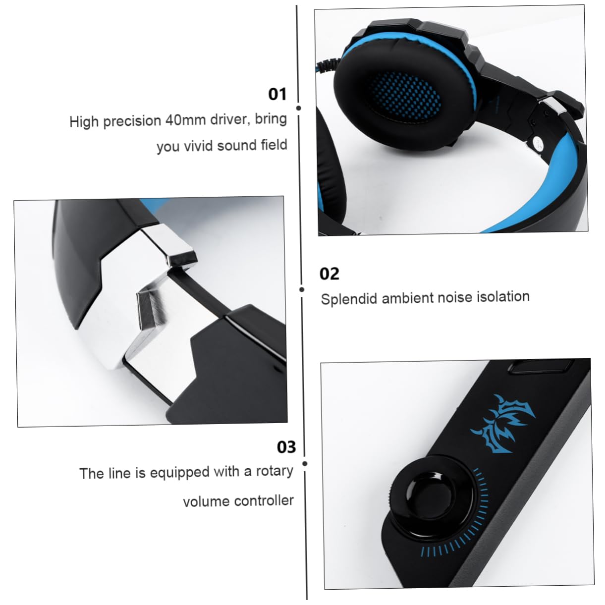 OSALADI Professional Gaming Headset with 3.5mm Jack - Noise Cancelling Over-Ear Headphones for PC, PS4, Xbox - Durable & Stylish Design for Gamers & Streamers - Perfect for Gaming, Streaming & Online Meetings