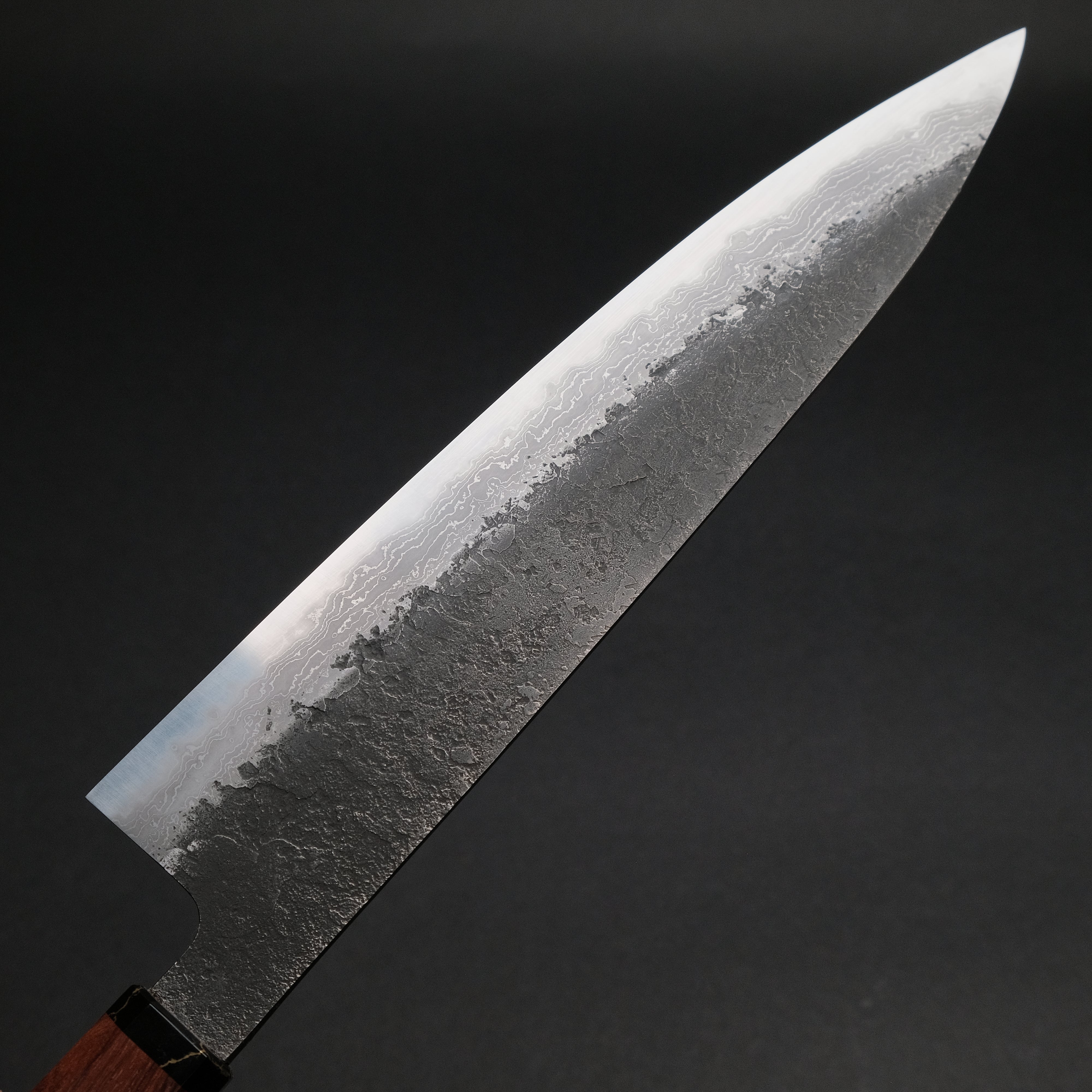 Premium Ajikataya White #2 Nashiji Damascus Gyuto 240mm Japanese Chef Knife with Rosewood & TQP Handle (#42) - Perfect for Sushi, Meat Slicing & Professional Kitchen Use