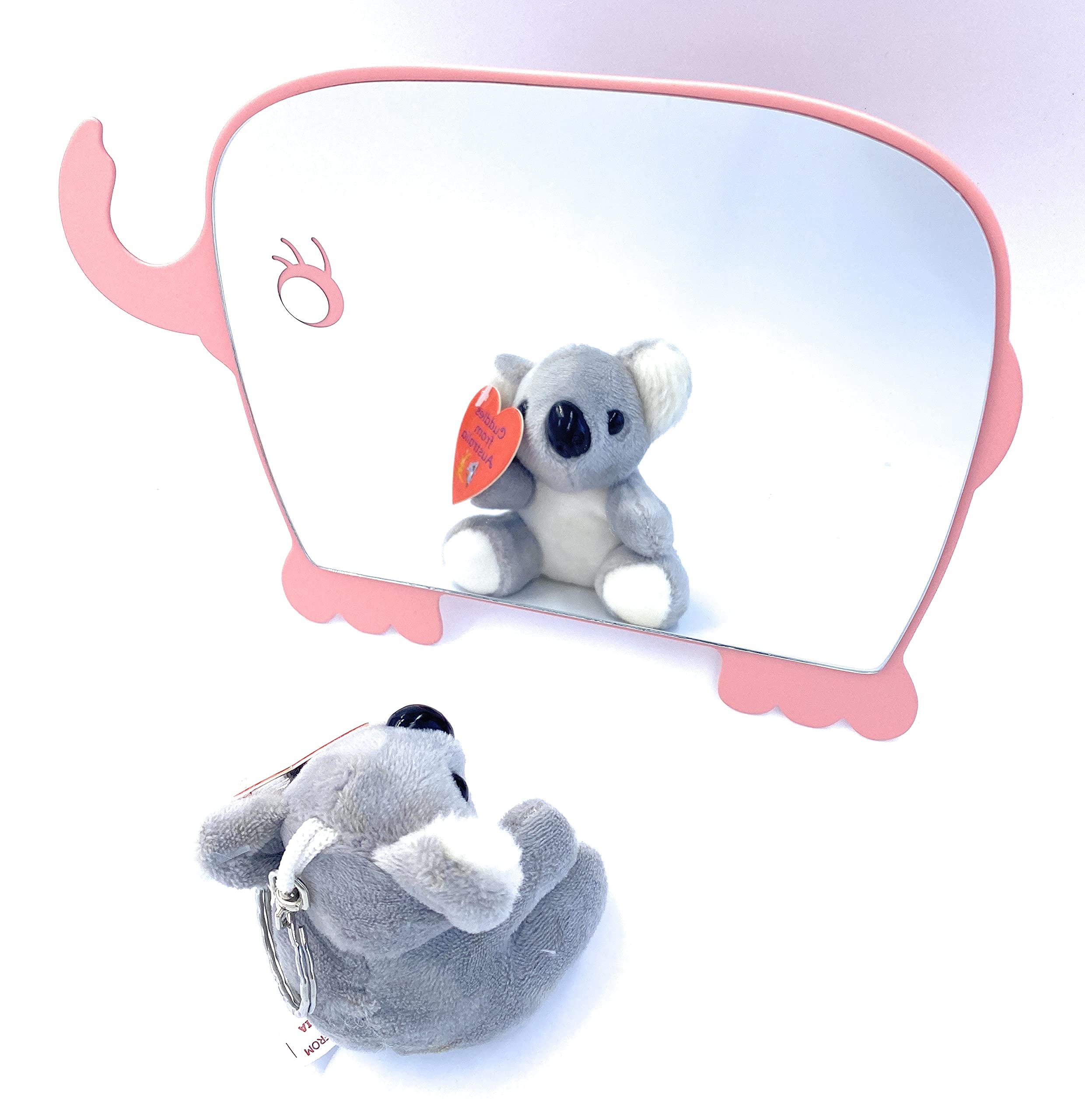 Cute Pink Animal Shape Compact Makeup Mirror for Girls - Portable Desktop Mirror with Stand, Perfect Gift for Daughter, Birthday, Kids Room Decor & Travel Beauty Essential