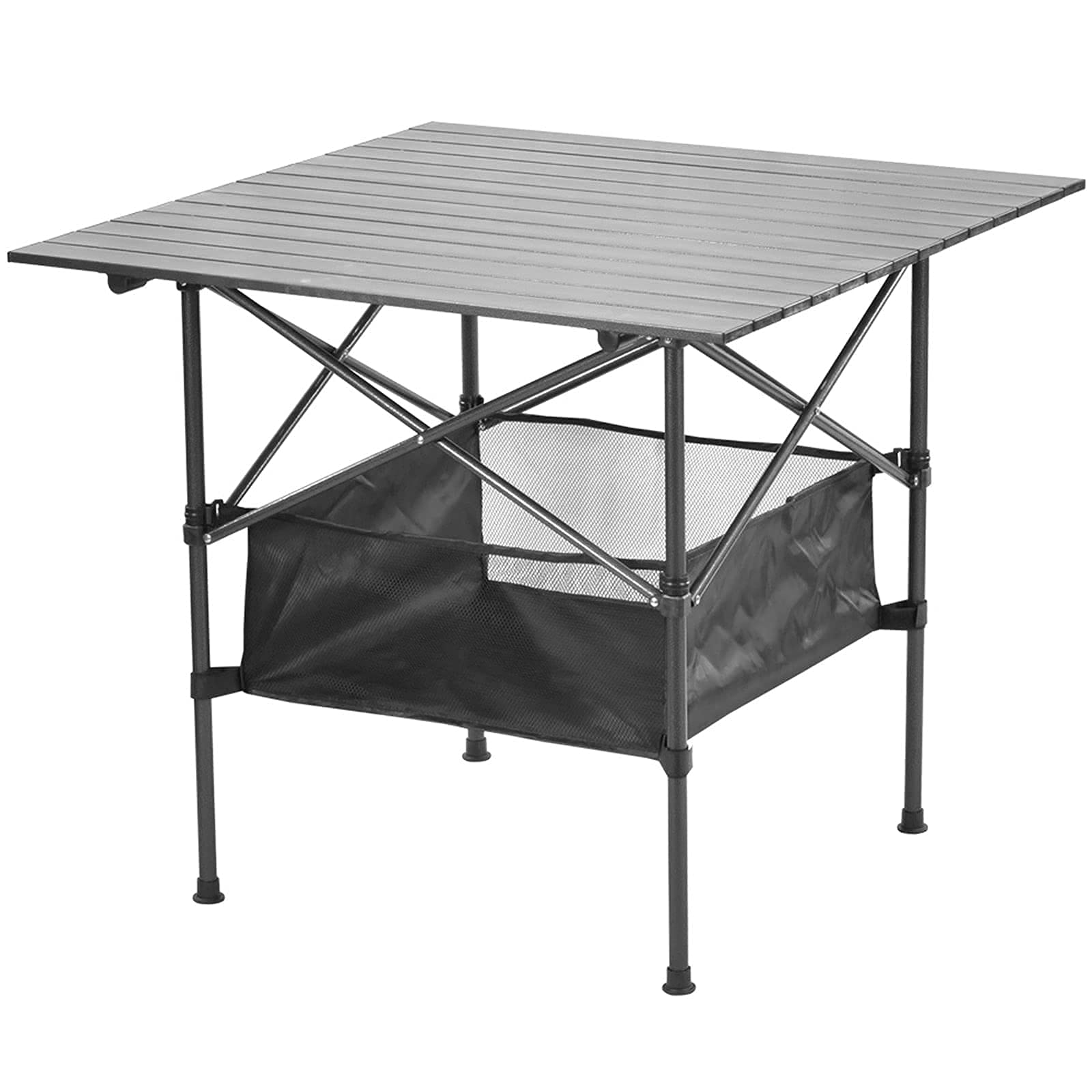 Lightweight Portable Aluminum Camping Table - Foldable Outdoor Picnic Table with Storage & Carrying Bag for Dining, Cooking, Beach, Hiking, Fishing, BBQ - Durable & Compact for Camping, Backyard, Tailgating, RV Trips