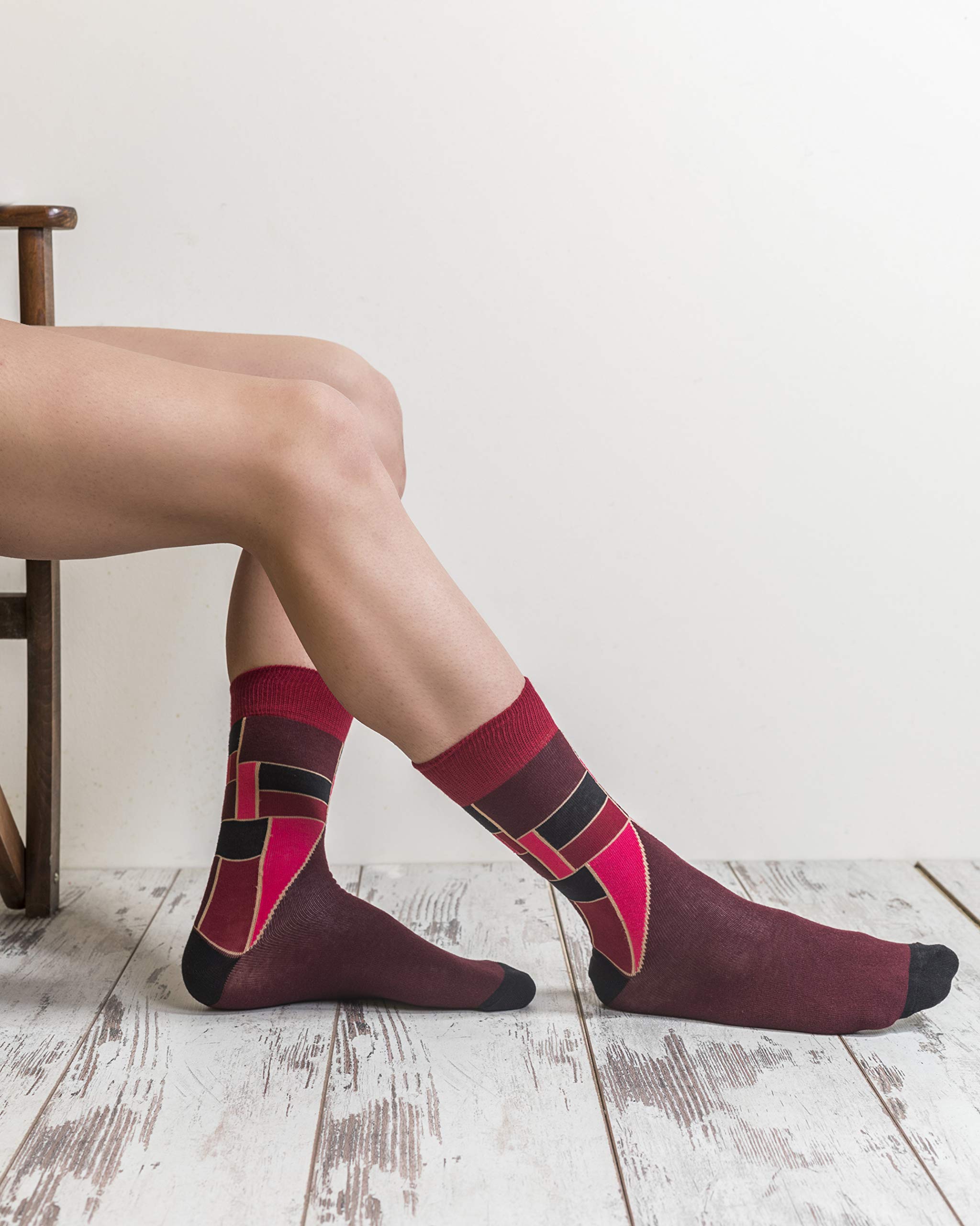 Men's 5-Pair Luxury Colorful Cotton Novelty Dress Socks Gift Box - Fun & Stylish Socks for Work, Parties & Gifts