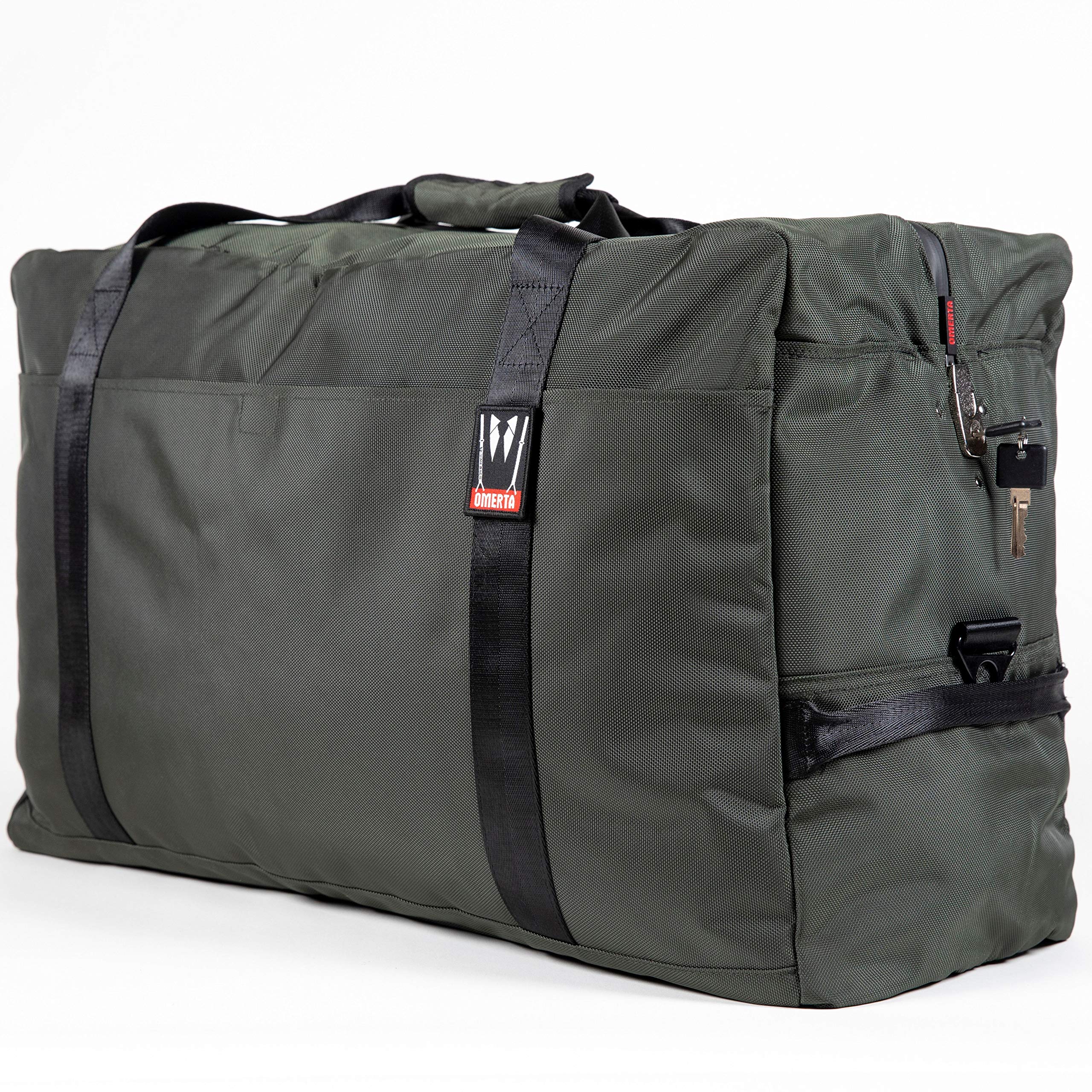DIME BAGS Cleaner | Large Carbon-Lined Odor Proof Duffle Bag with Lockable Zippers | Travel Storage & Gym Bag for Sports Equipment, Camping Gear & Discreet Transport (Green)