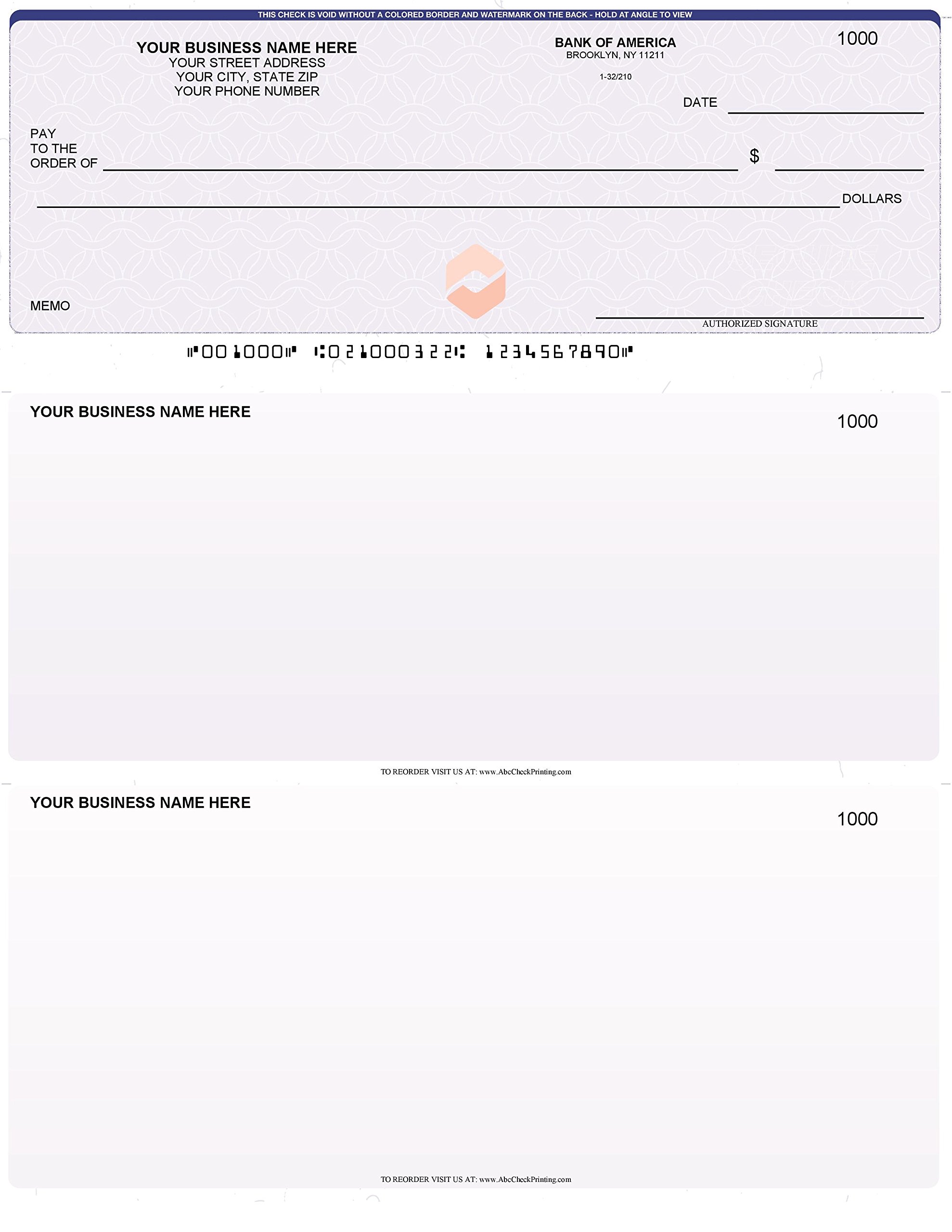 ABC QuickBooks Compatible Computer Checks - Top Check Printing, Blue Premium Quality (500 Sheets) - Ideal for Banks, Businesses & Commercial Use | Secure Check Printing for QuickBooks Software