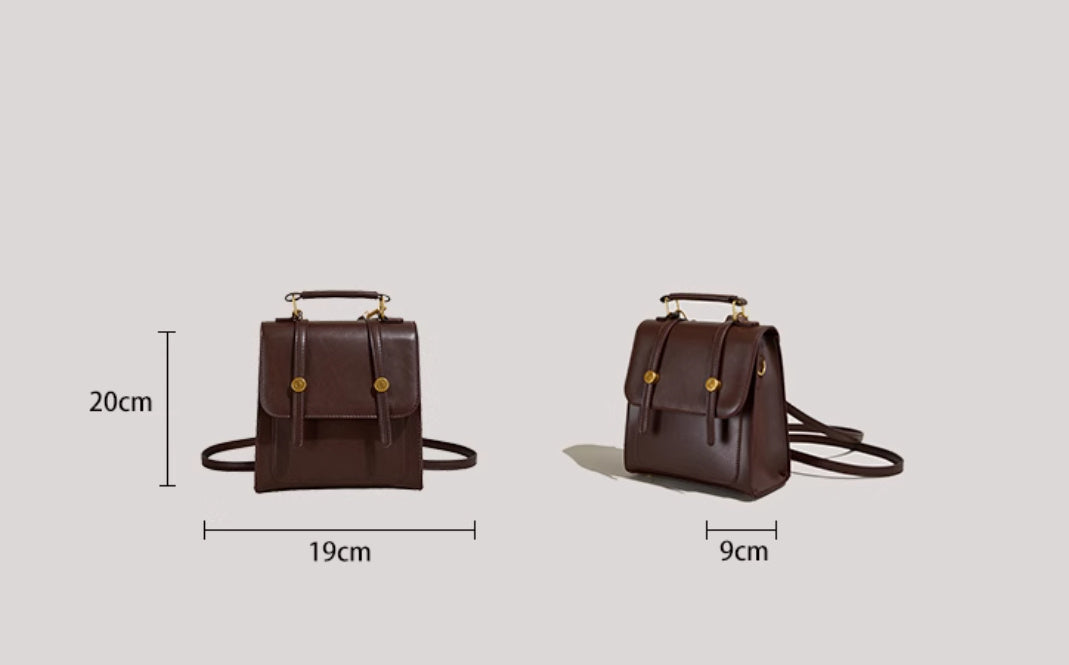 Vegan Leather Buckle Backpack - Crossbody Shoulder Bag for Women & Men | Stylish & Durable for Travel, Work & Daily Use