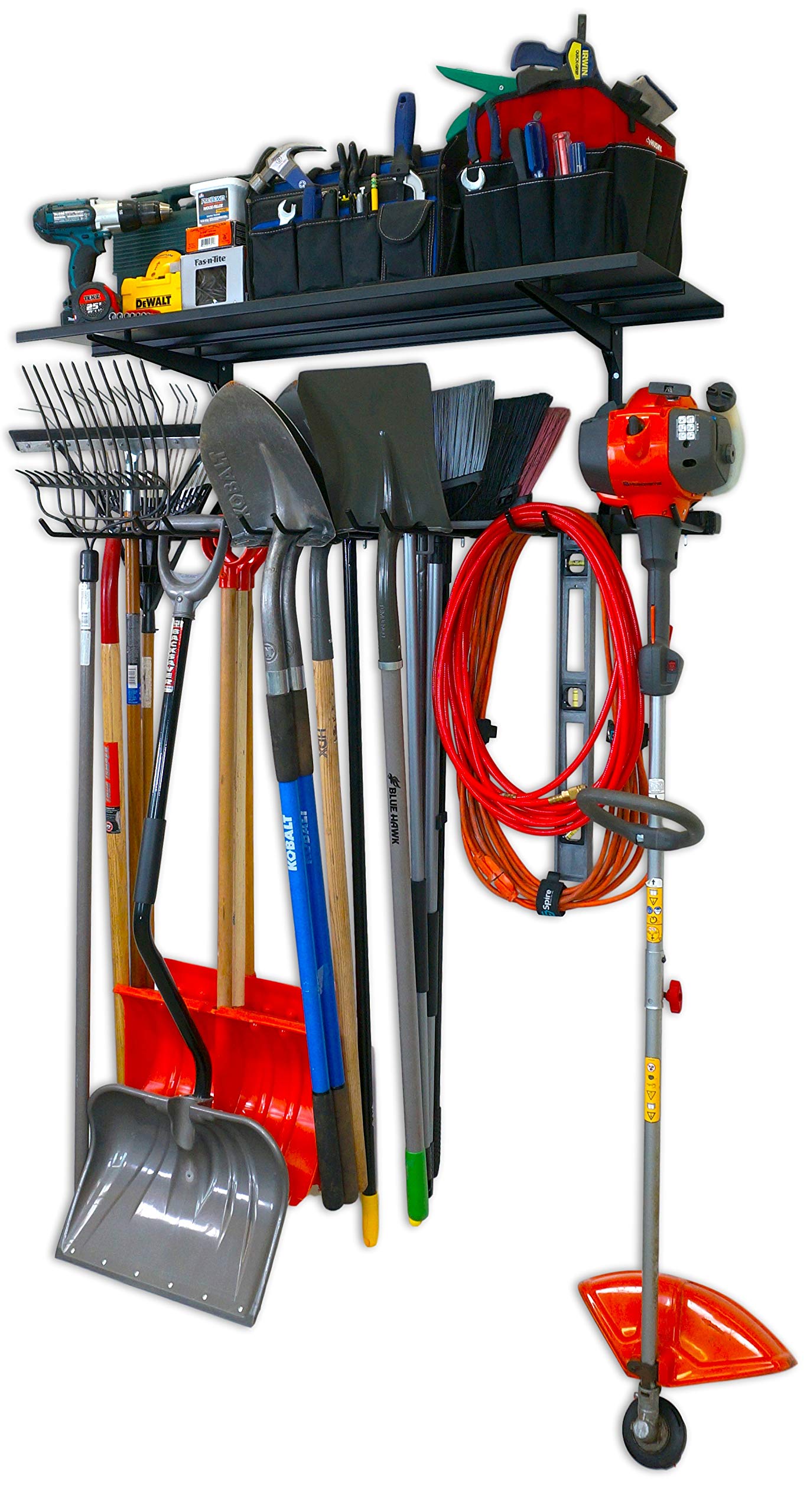 StoreYourBoard Heavy Duty Wall Mounted Storage Rack - 300 lbs Capacity Adjustable Garage Organizer with Hanging Hooks - Perfect for Skateboards, Bikes, Surfboards & Sports Equipment Storage