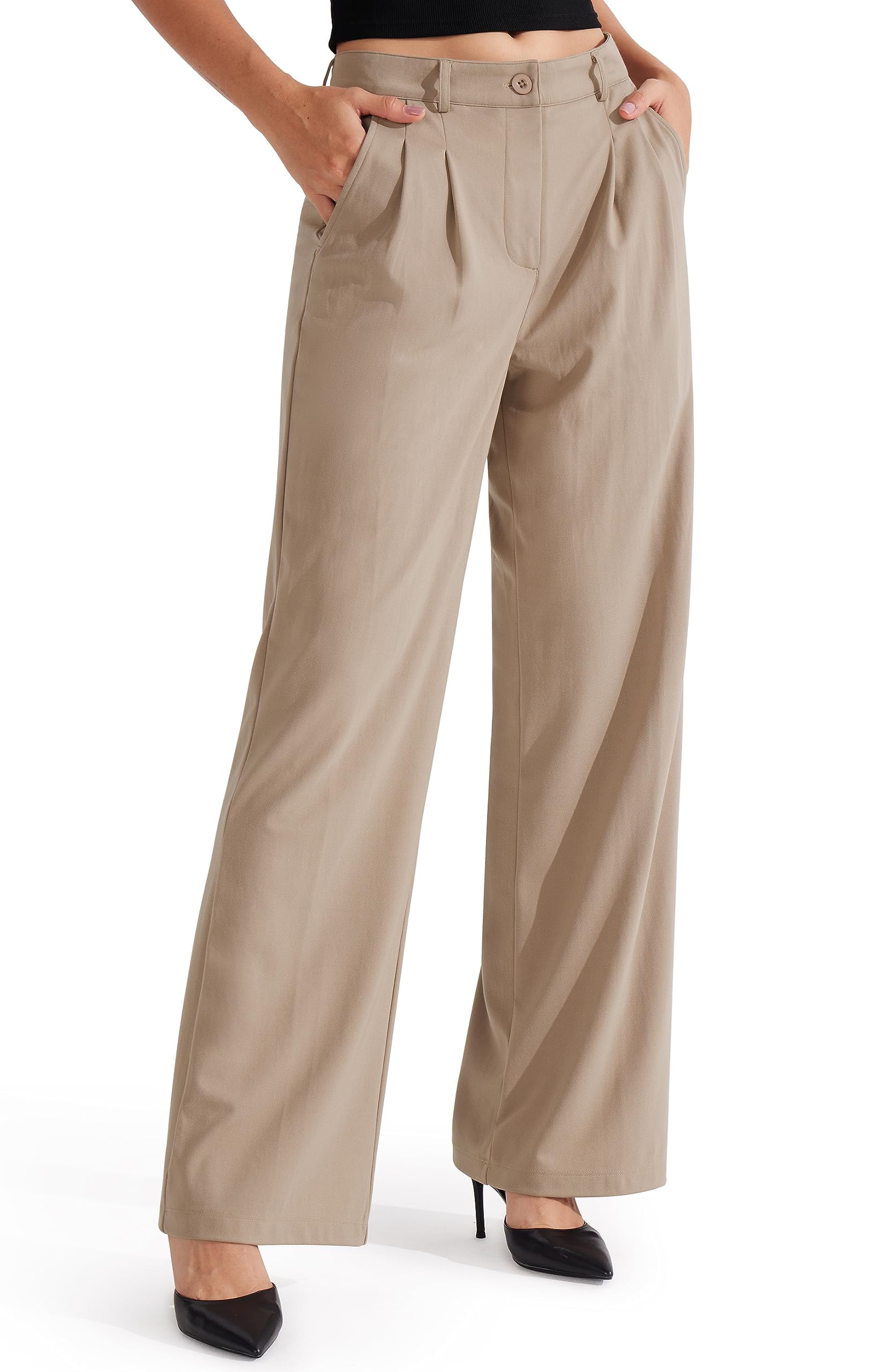 Libin Women's Stretch High Waist Dress Pants - Summer Lightweight Yoga & Office Wear