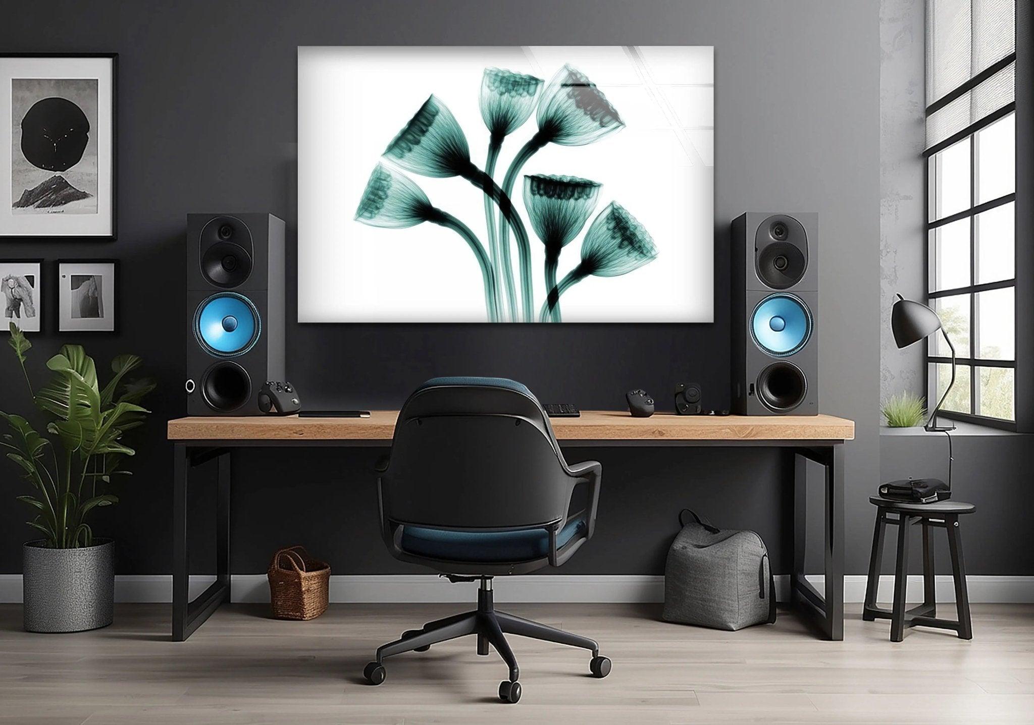 Albert Koetsier Lotus Seedheads Glass Wall Art - Elegant Handcrafted Floral Decor for Living Room, Bedroom & Office - Perfect for Home & Office Decorations