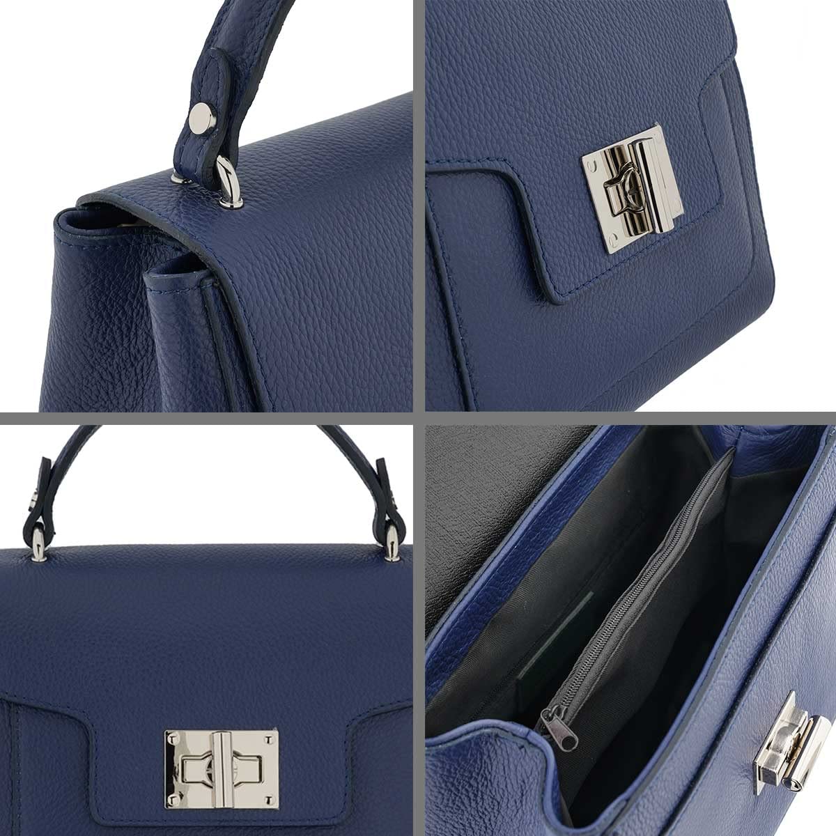 Genuine Italian Leather Satchel Handbag for Women - Top Handle Purse for Work, Travel & Everyday Use