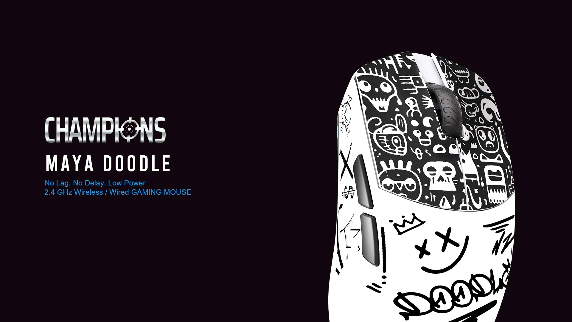 Lamzu Maya Champion Edition Wireless Gaming Mouse - Lightweight, Ergonomic Design for Pro Gamers | Perfect for FPS, MOBA & Esports Tournaments