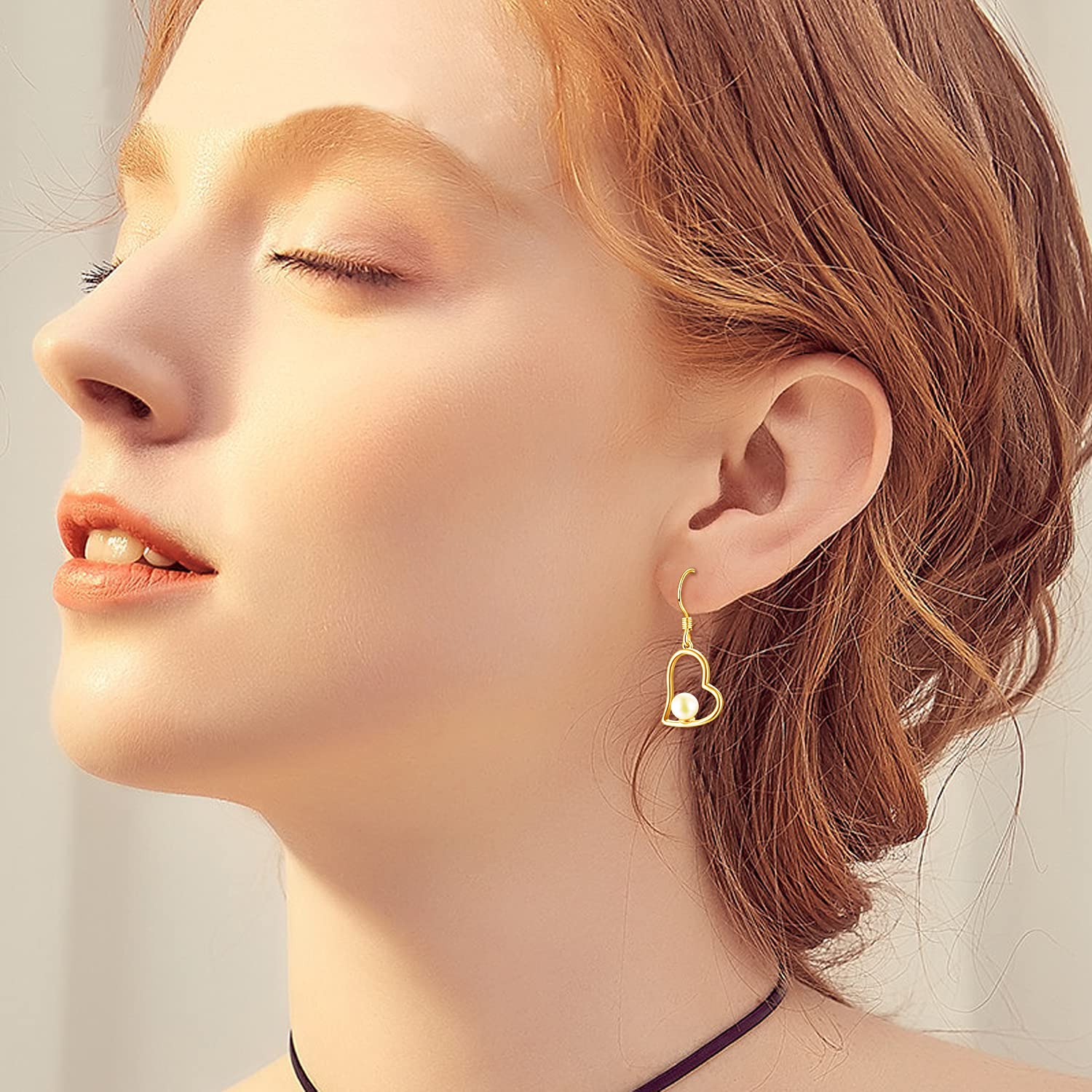 Pearl Heart Earrings for Women - S925 Sterling Silver Dangle Earrings, Fashionable Valentine's Day Birthday Gift for Her | Perfect for Date Night, Parties & Special Occasions