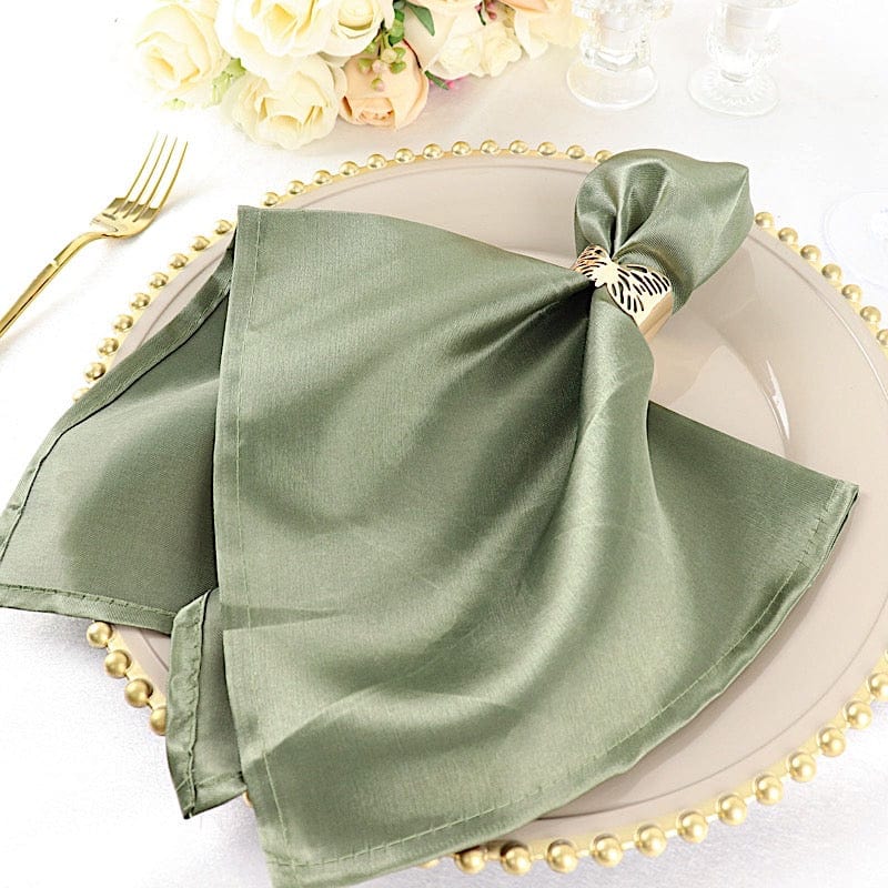 5 Pack 20x20 Inch Premium Satin Dinner Napkins - Elegant Formal Dining, Wedding, Party & Holiday Table Setting Accessories