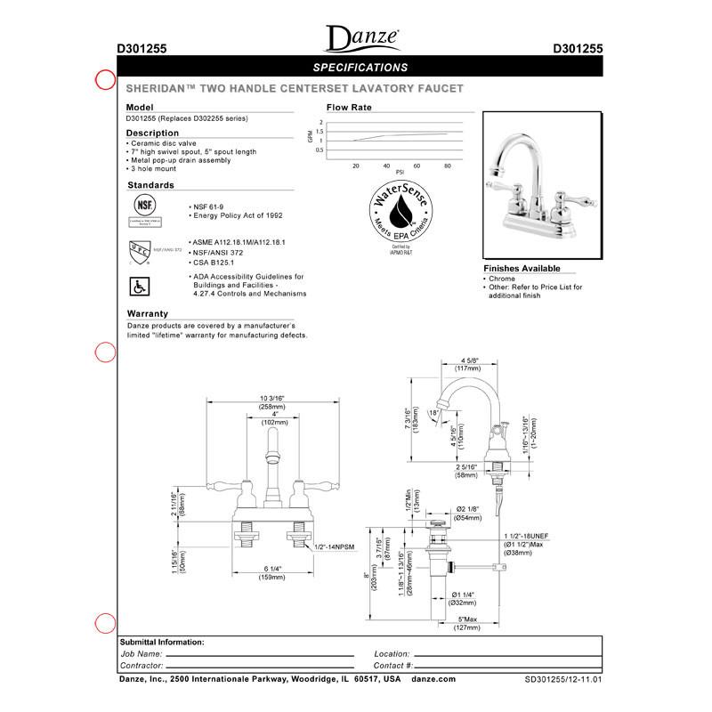 Danze Sheridan Oil Rubbed Bronze 2-Handle 4-Inch Centerset Bathroom Faucet with Drain - Perfect for Modern Bathroom Vanities and Powder Rooms