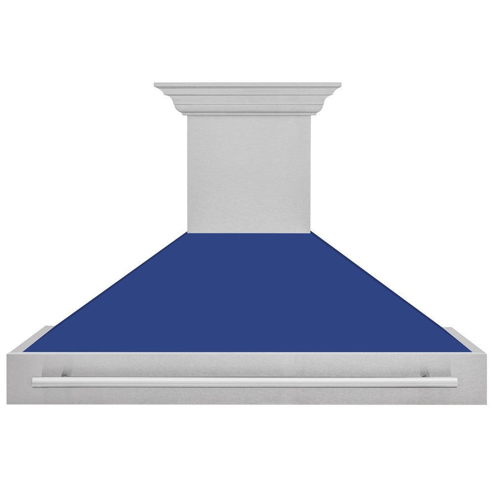 ZLINE 48-Inch Stainless Steel Wall Mount Range Hood with Satin Finish & Stainless Steel Handle (8654SNX 48) - Powerful Kitchen Ventilation for Gas Stoves & Cooking Areas