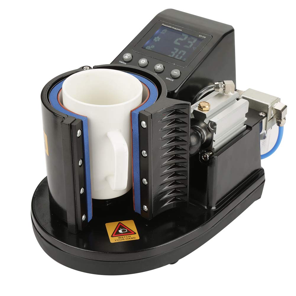 Pneumatic Auto Heat Press Machine for Mugs - LCD Digital Display Sublimation Printer for DIY Coffee Cup & Tumbler Printing - Perfect for Home Business & Custom Gift Making