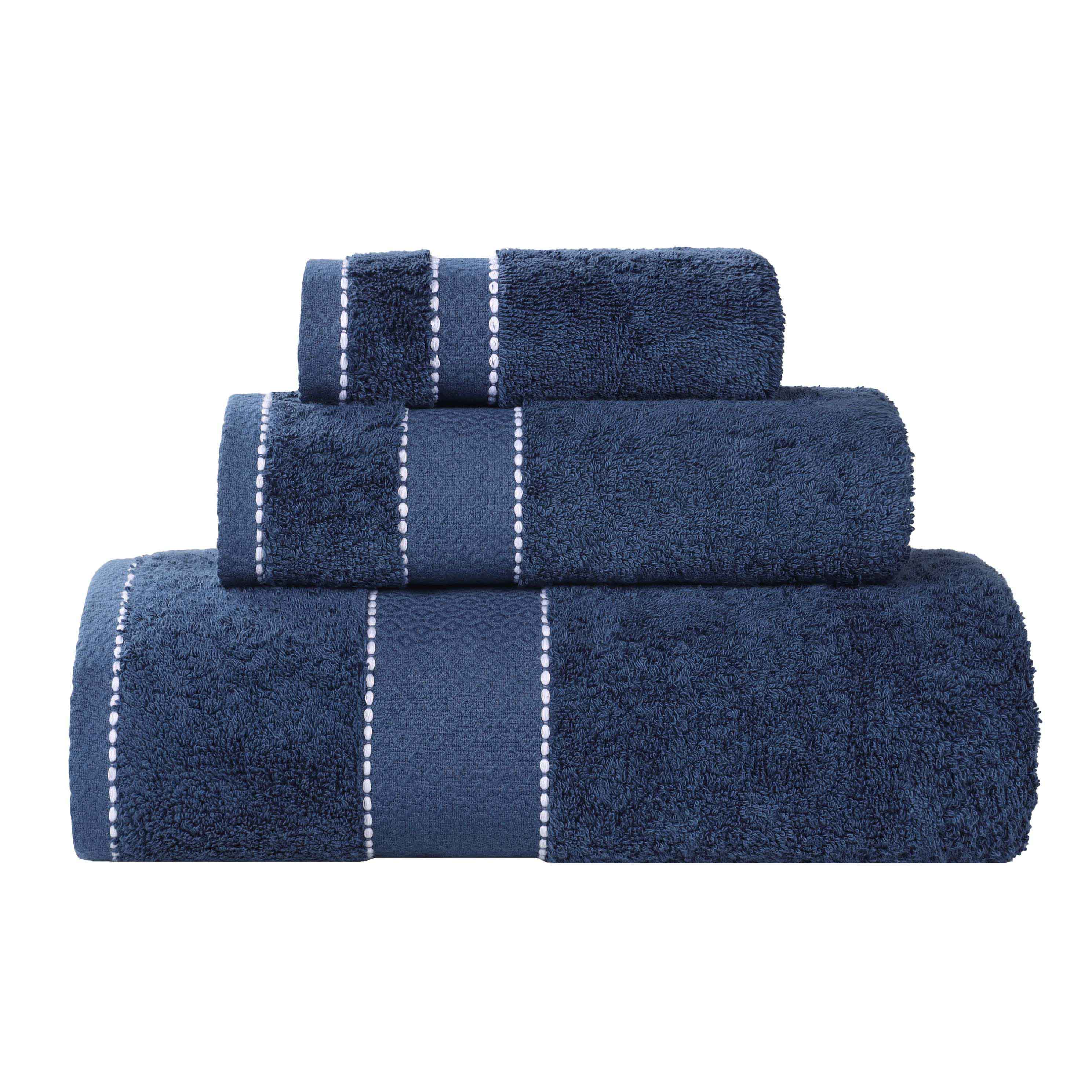 Premium 3-Piece Giza Cotton Towel Set - Ultra Absorbent & Soft Egyptian Dobby Weave - Perfect for Bath, Spa & Luxury Home Decor