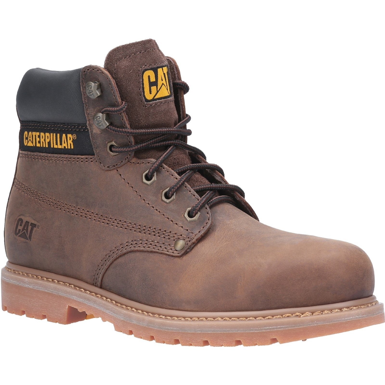 Caterpillar Powerplant SB GYW Safety Work Boots for Men - Steel Toe, Slip Resistant, Electrical Hazard Protection - Ideal for Construction, Warehouse & Industrial Work