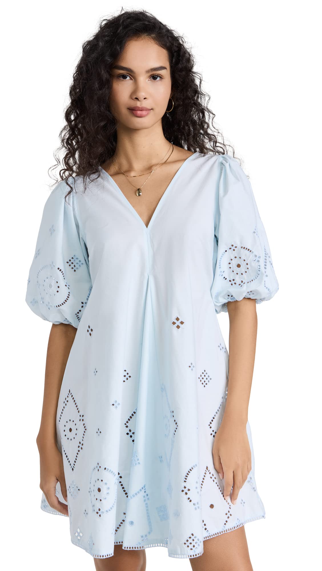 Ganni Women's Broderie Anglaise Dress - Floral Embroidered Cotton Midi Dress for Summer, Beach & Wedding | Boho Chic Fashion