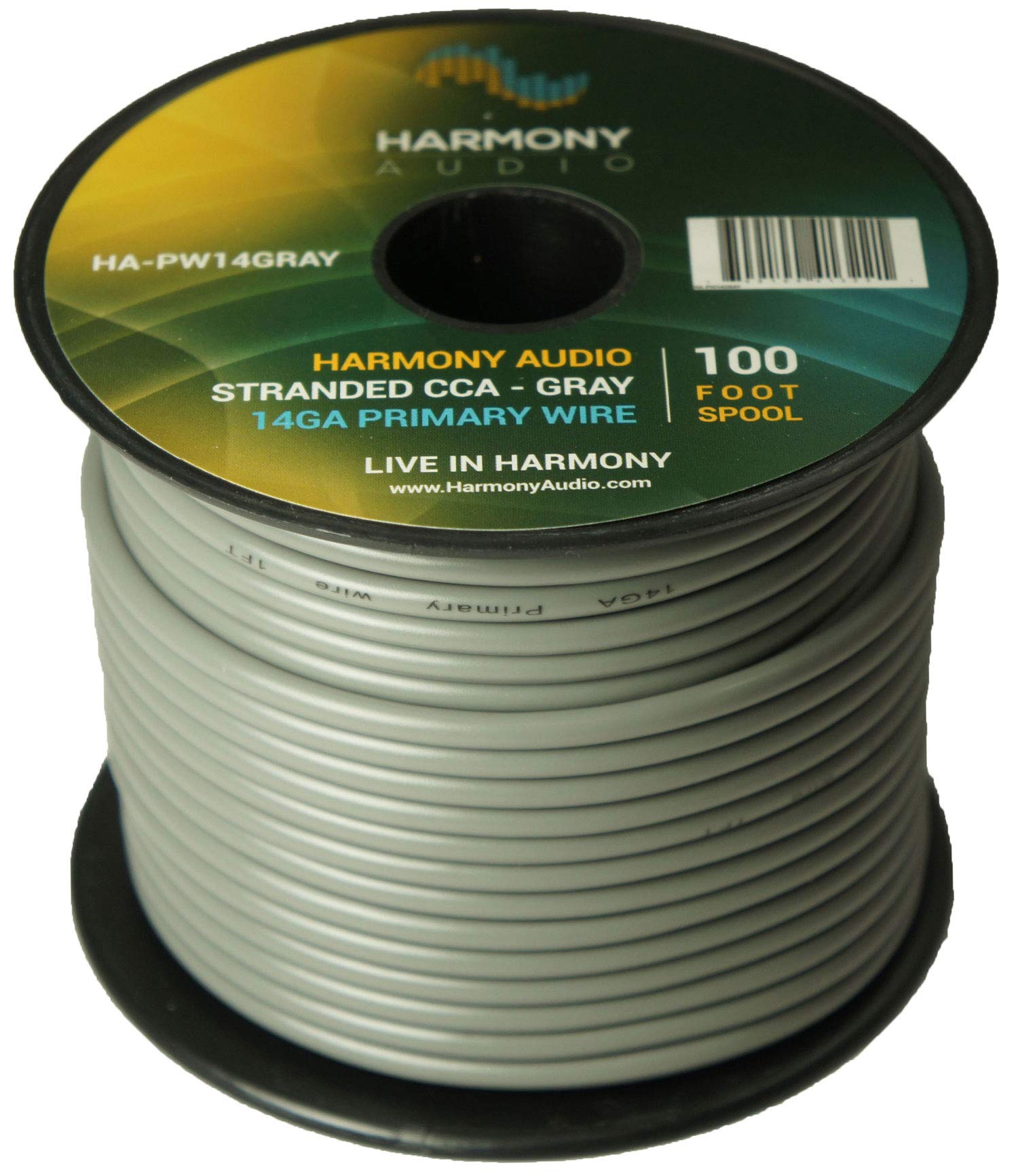 Harmony Audio 14 Gauge Primary Single Conductor Power/Ground Wire - 16 Rolls (1600 Feet) - 6 Color Mix for Car Audio, Trailer Wiring, Model Train & Remote Control Applications - Perfect for DIY Automotive Electrical Projects