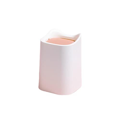 Hasbro Mini Desktop Trash Can with Flip Lid & Cat Ears - Small Waste Basket for Office, Desk, Kitchen - Colorful Plastic Garbage Bin with 2 Free Trash Bags (Yellow) - Perfect for Home, Office & Dorm Organization
