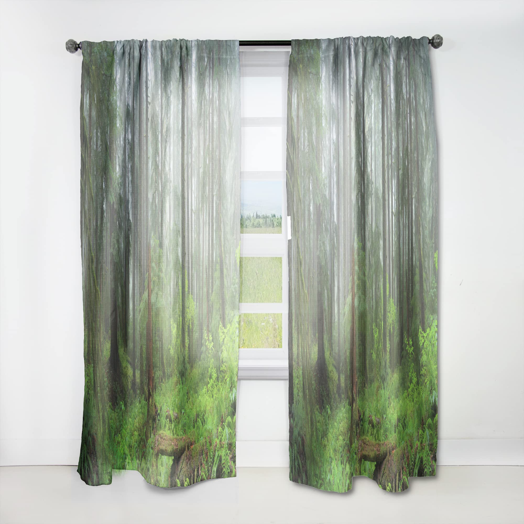 DesignQ 'HOH Rain Forest' Thermal Insulated Blackout Curtains - 52x120 Inch Single Panel for Bedroom & Living Room - Noise Reducing, Energy Saving Window Drapes for Home Decor & Privacy