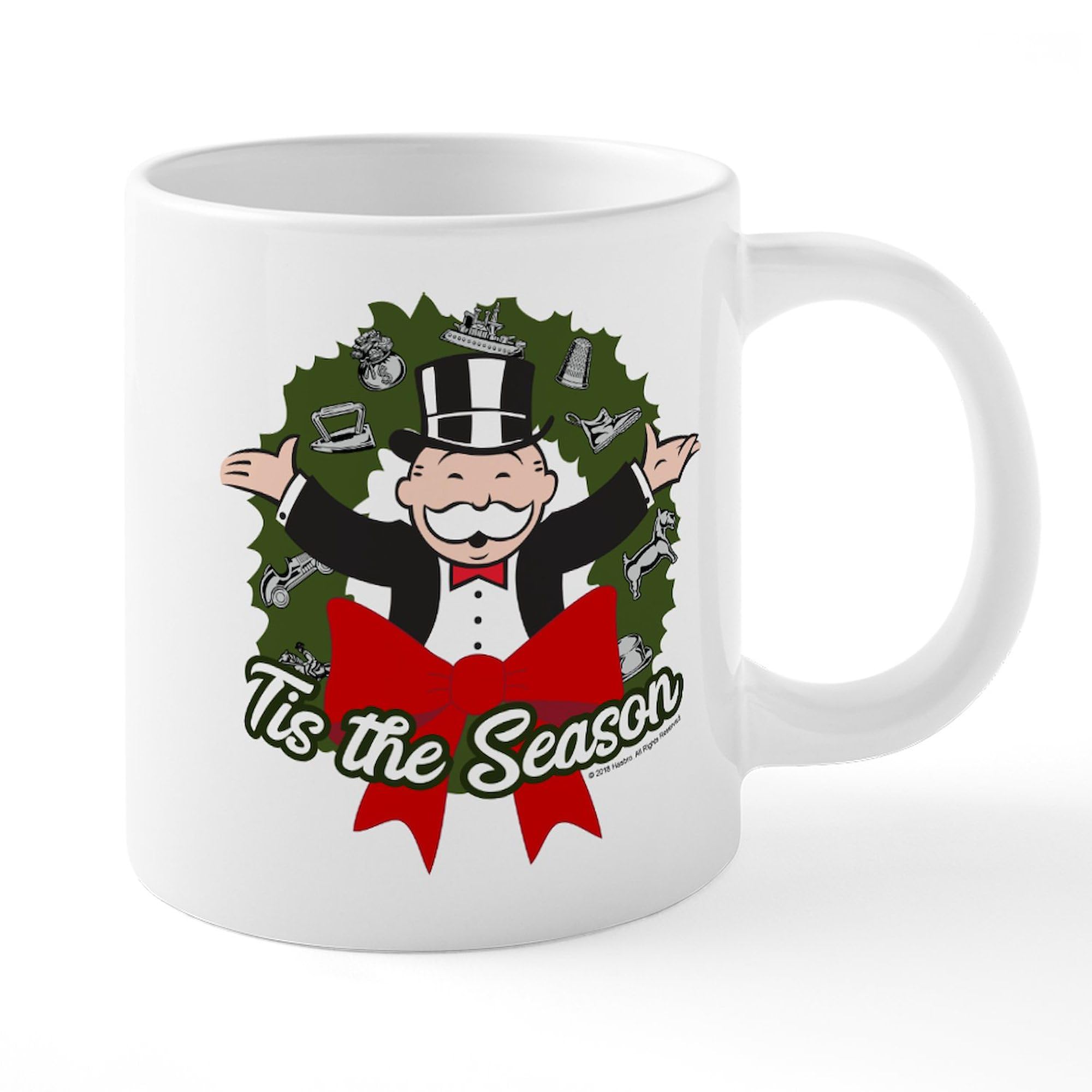 Monopoly Tis The Season 20oz Ceramic Coffee Mega Mug - Holiday Themed Large Coffee Cup for Christmas Gifts & Cozy Winter Mornings