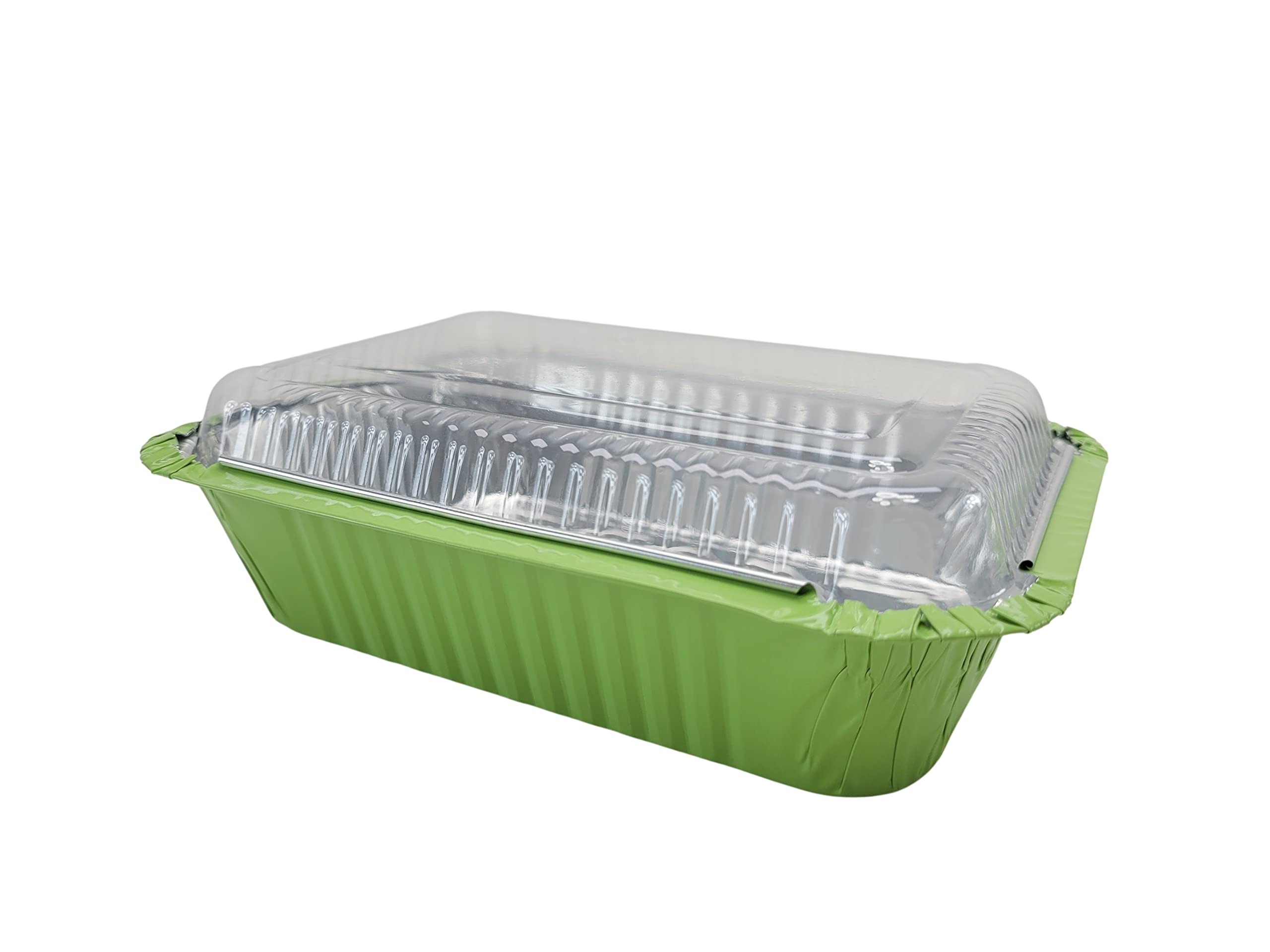 KitchenDance 1.5 lb Mini Aluminum Pans with Lids - Heavy Duty Colored Foil Deep Takeout Containers - Disposable Baking Pans for Cooking, Freezing, Meal Prep & Food Storage - 1000 Pack Green - Perfect for Parties, Catering & Home Kitchen Use