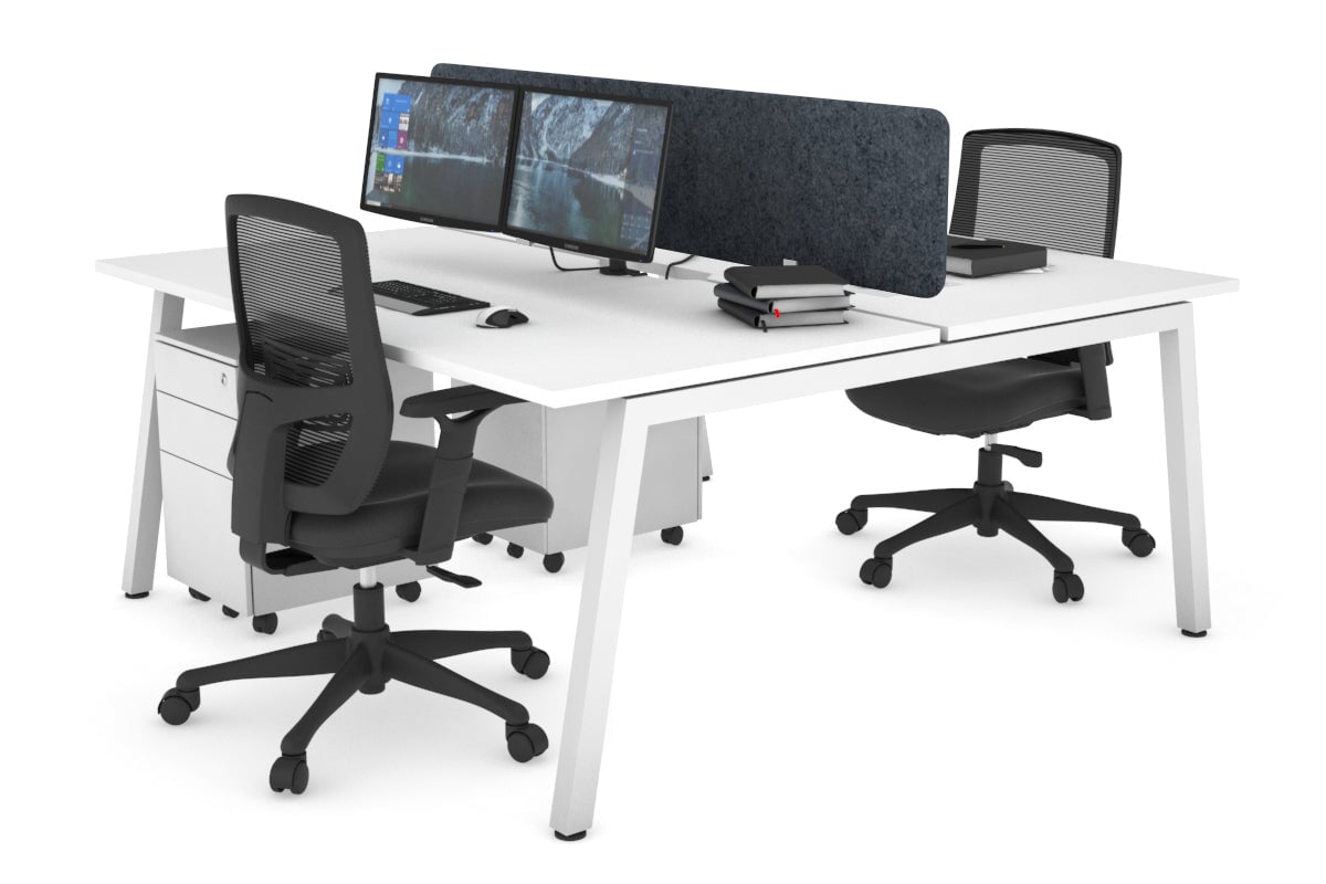 Quadro 2 Person Office Workstation Desk [1200L x 700W] - Shared Workspace Solution for Home & Business Offices