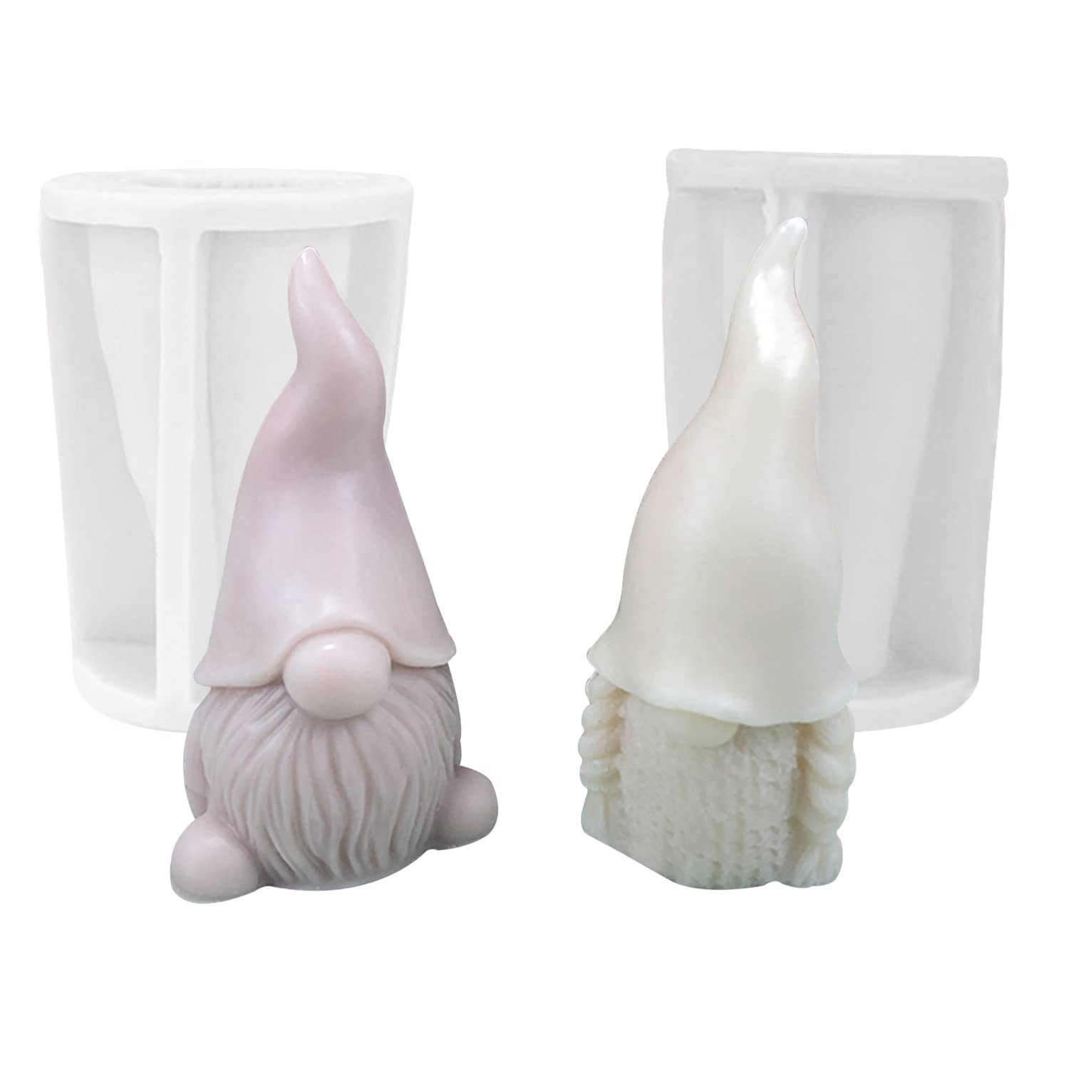 Christmas Silicone Candle Molds 2 Pack - DIY 3D Santa Claus Shape Molds for Aromatherapy Candles, Handmade Soap, Wax Candles, Plaster, Polymer Clay & Resin Crafts - Perfect for Holiday Decor, Gift Making & Home Fragrance Projects