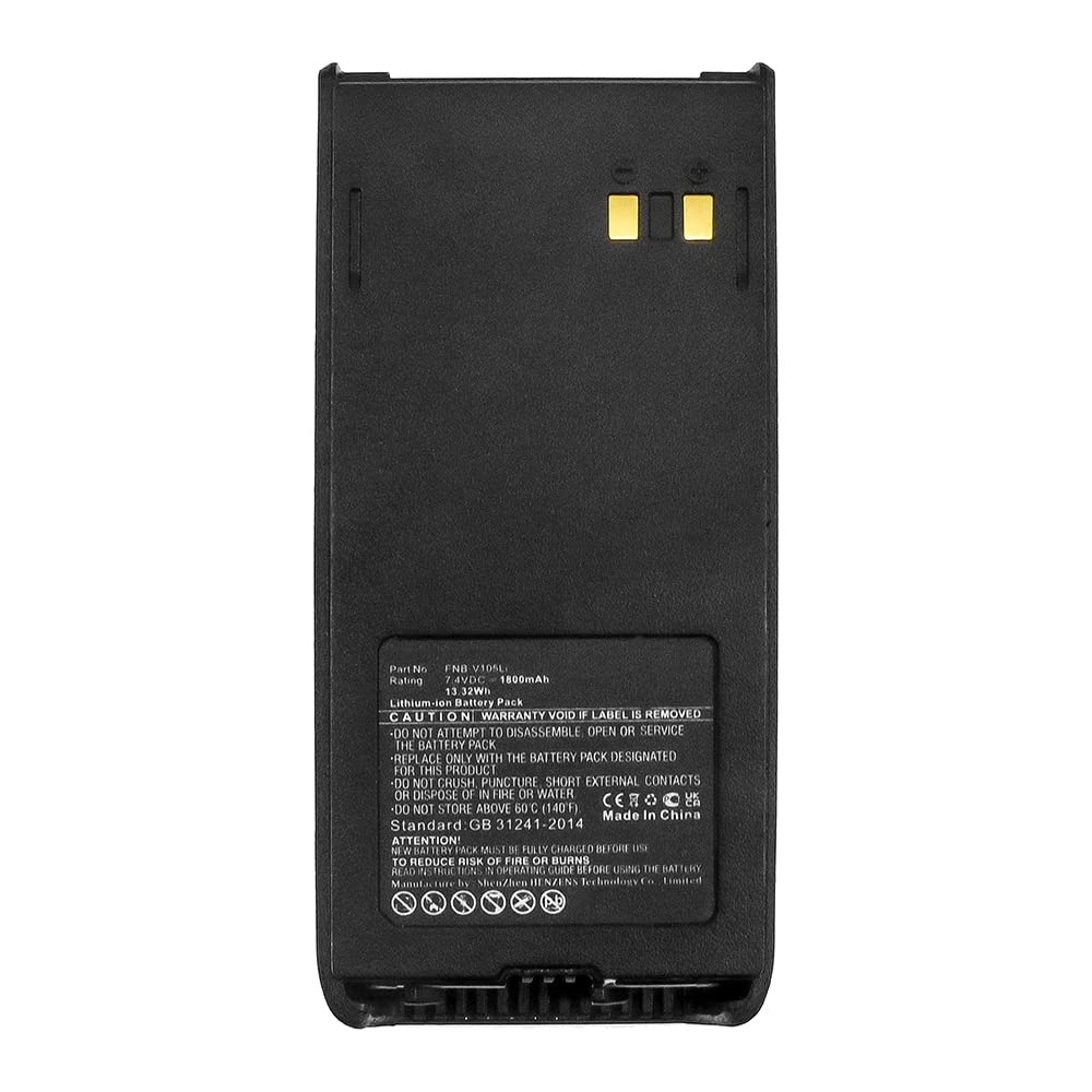 Synergy Digital 2-Way Radio Battery for YAESU HX380 - 1800mAh Li-ion 7.4V High Capacity Replacement for Vertex FNB-V105Li - Perfect for Emergency Communication, Outdoor Adventures & Security Work