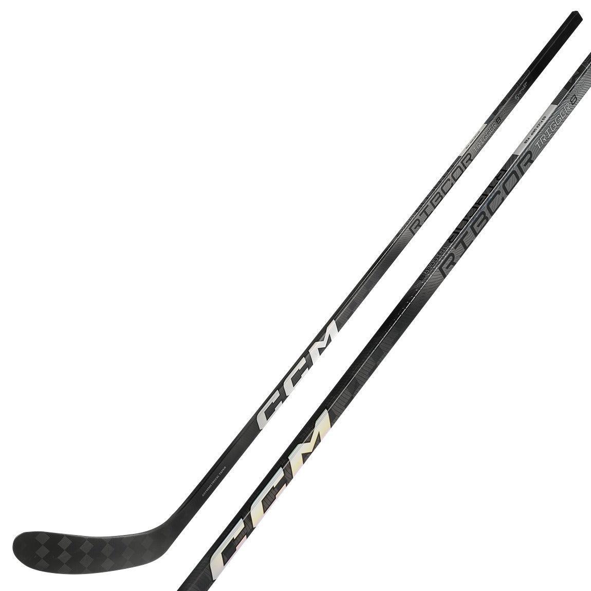 CCM Ribcor Trigger 8 Pro Chrome Hockey Stick - Junior Size for Youth Players - Perfect for Ice Hockey Training & Games