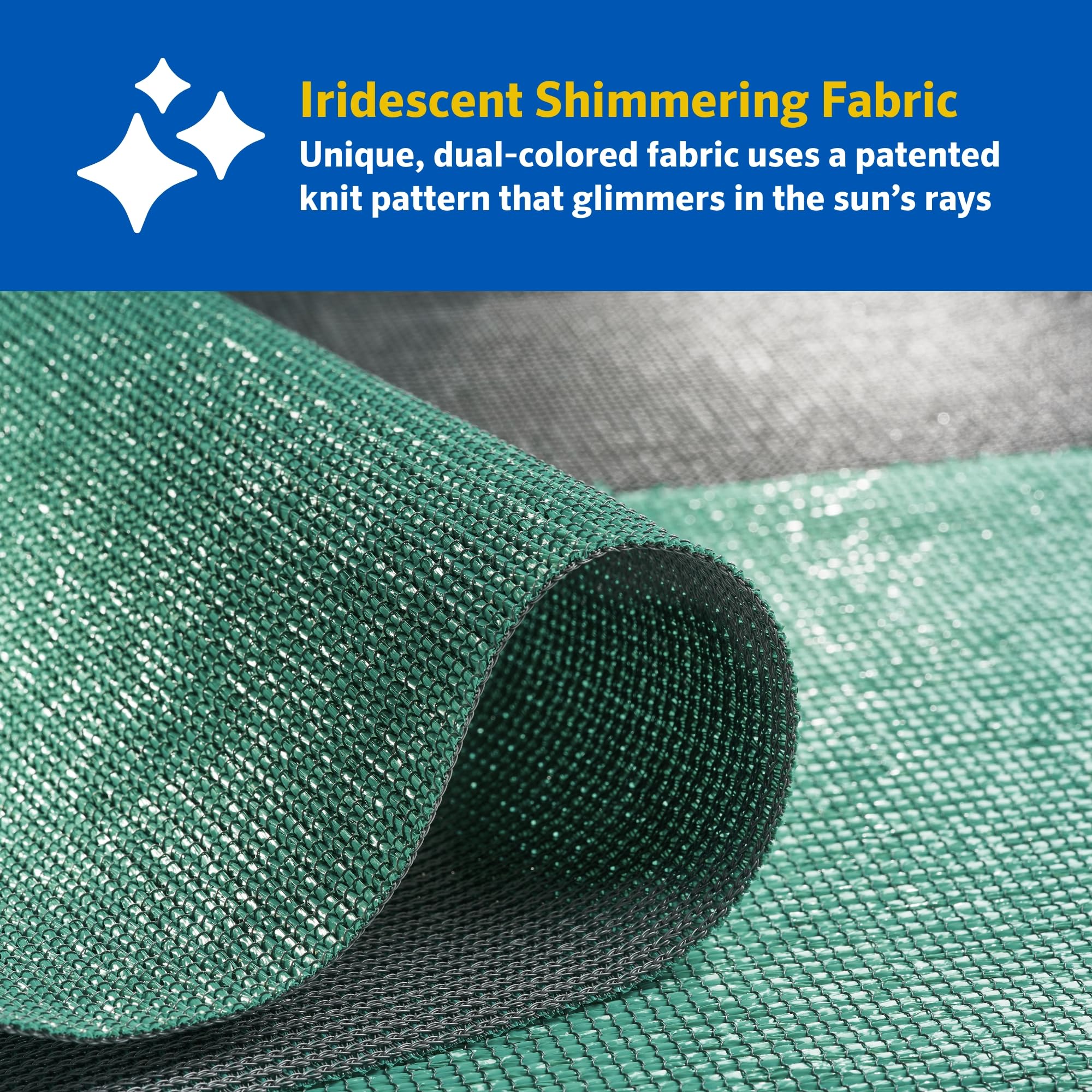 Coolaroo 95% UV Block Dualshade Iridescent Outdoor Sun Shade Sail 12' Square with Hardware Kit - Perfect for Patio, Garden, Pool, Backyard & Outdoor Living Spaces | Maldives Color | Sun Protection & Stylish Shade Solution