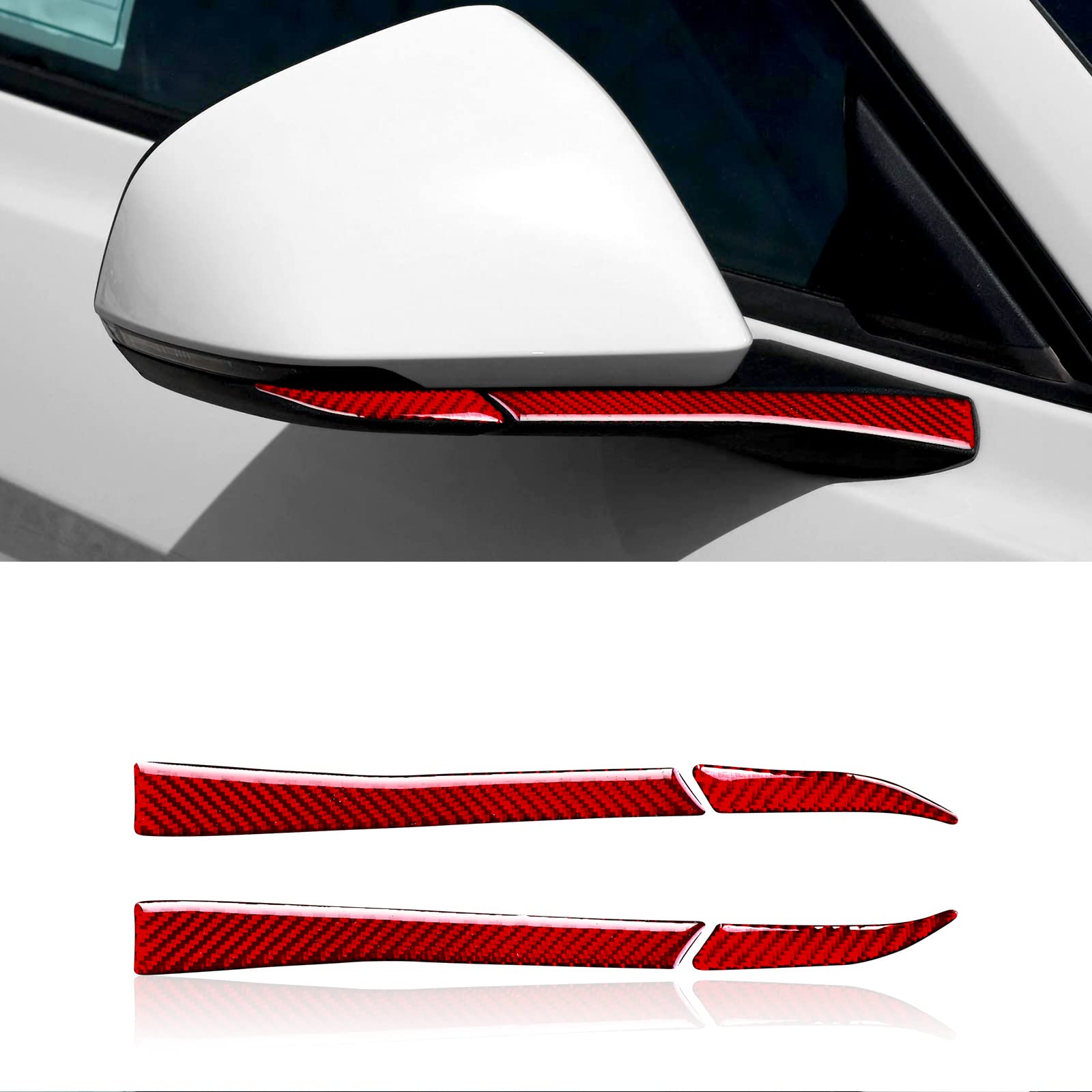 Ford Mustang 2015-2020 Carbon Fiber Rearview Mirror Anti-Scratch Stickers - Interior Trim Cover Decals for Car Accessories | Perfect for Customization & Protection Against Scratches