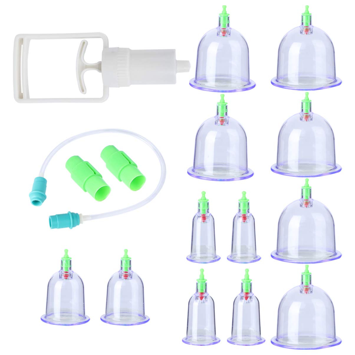 12-Piece Vacuum Cupping Therapy Set for Pain Relief & Muscle Relaxation - Body Massage Cupping Kit for Detox, Cellulite Reduction & Improved Circulation - Perfect for Home Spa & Physical Therapy
