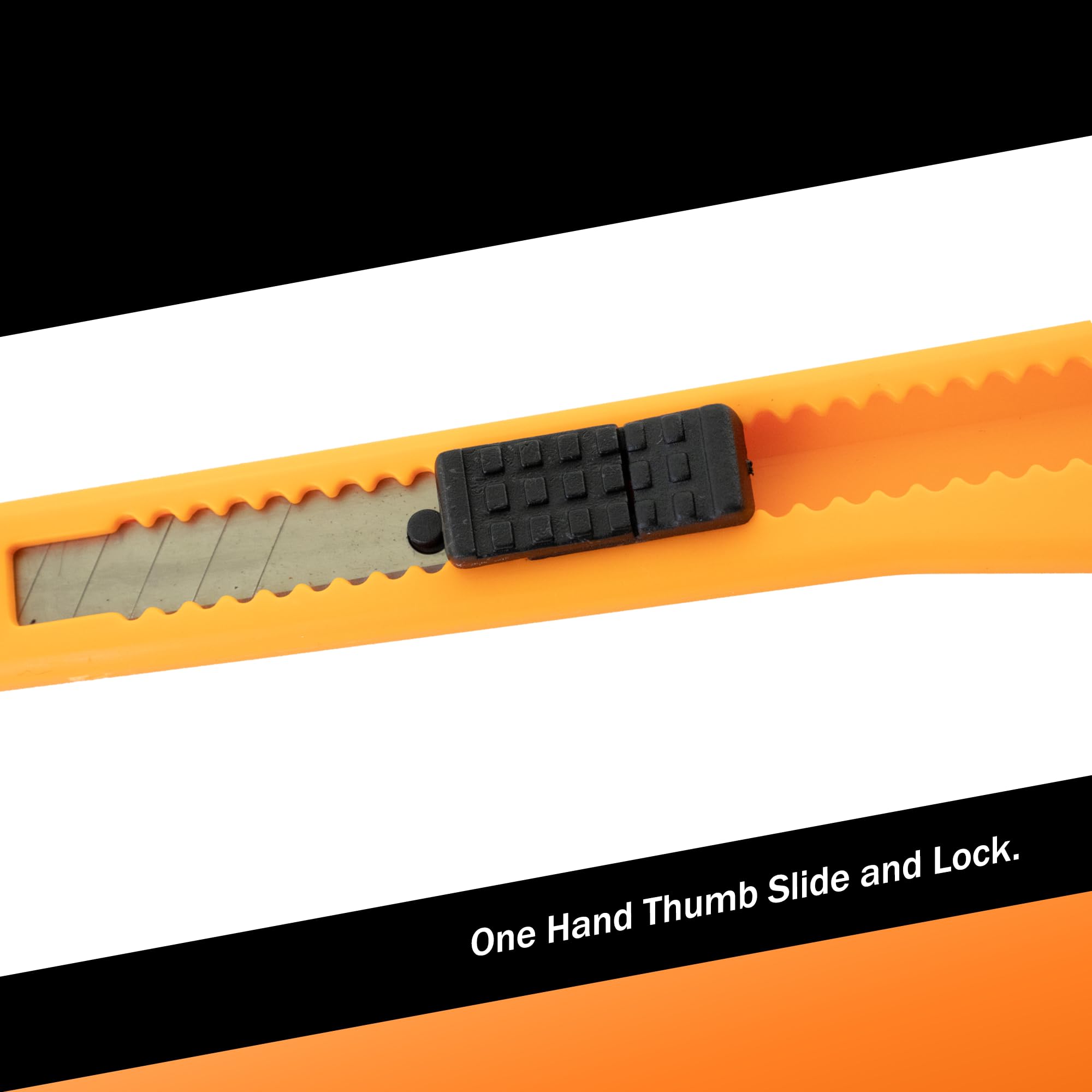 10-Pack Small Neon Orange Utility Knives with Snap-Off 9MM Blades - Heavy Duty Box Cutters for Warehouse, Office & DIY Projects