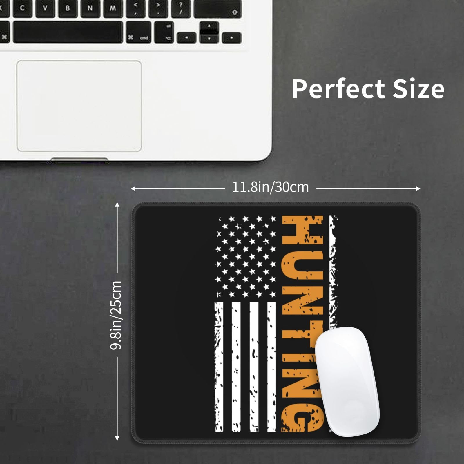 SIYTUAU American Flag Hunting Mouse Pad - Waterproof, Non-Slip Rubber Gaming Mouse Pad 10x12 inch for Laptop & Office Use - Perfect for Gamers, Programmers & Home Office Workstations