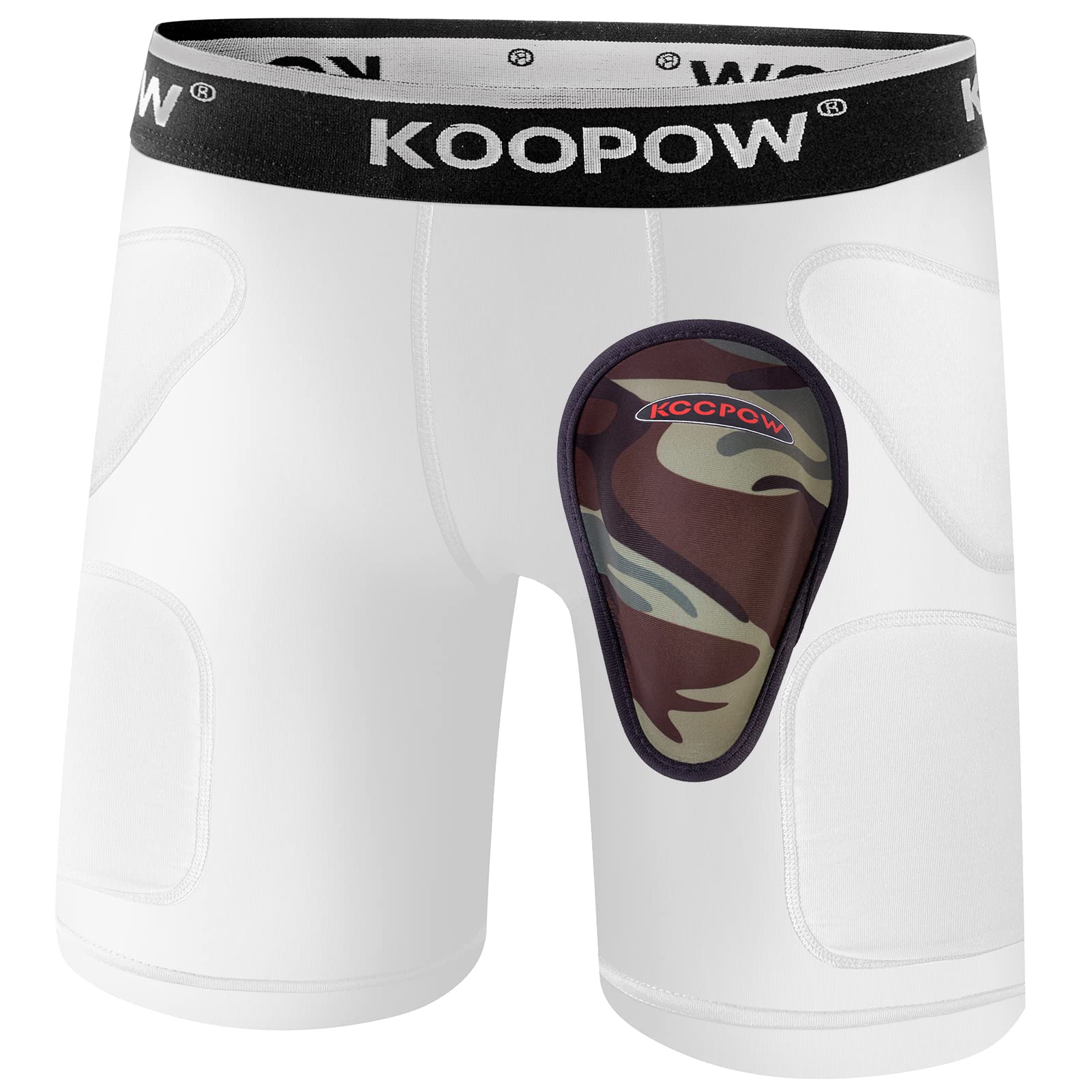 KOOPOW Youth Boys Padded Sliding Shorts with Soft Protective Athletic Cup - Baseball Football Lacrosse Protective Gear for Kids - Perfect for Training, Games & Sports Safety