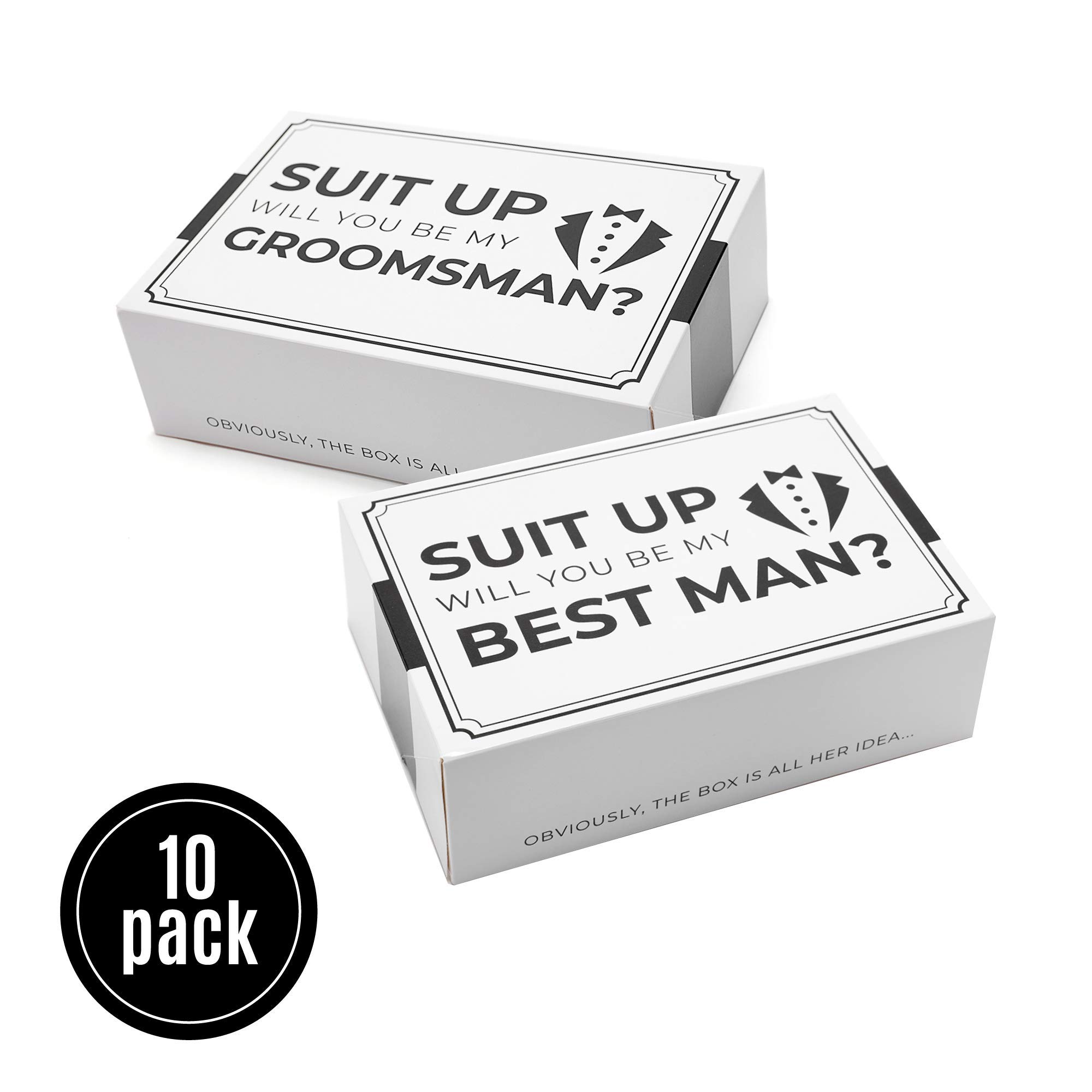 Premium Groomsmen Gift Box Set (10-Pack) - Elegant Tuxedo Style Proposal Box for Best Man & Groomsmen | Perfect for Wedding Party Proposals & Bachelor Party Gifts