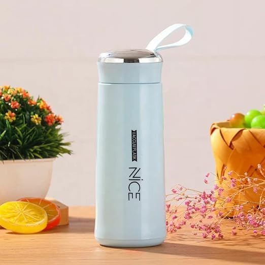 Hofex 450ml Insulated Glass Juice Bottle with Leak-Proof Lid - Wide Mouth & Easy Open Design - Inner Glass Outer Plastic for Temperature Retention - Perfect for Smoothies, Cold Brew & On-the-Go Hydration